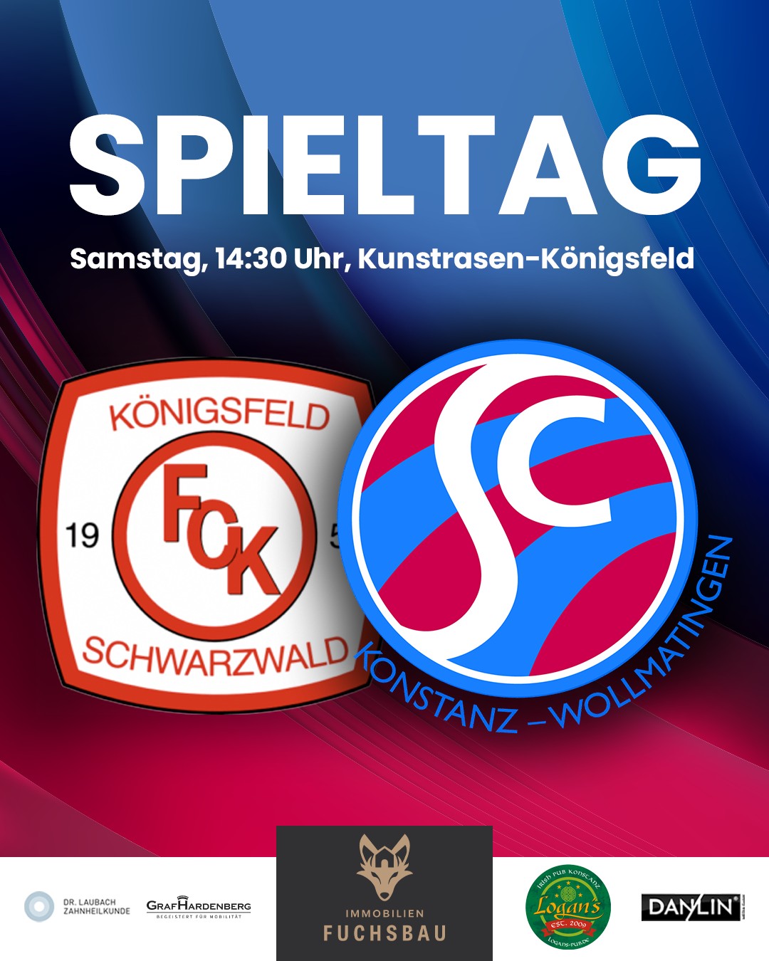 #SPIELTAG ⚽🥳
FC Königsfeld
vs. SC Konstanz-Wollmatingen
📆 Samstag, 07. März 2026
🕝 14:30 Uhr
🏟 HSS Hydraulik Sportpark Kunstrasen Königsfeld
🗺️ Schwimmbad 3, 78126 Königsfeld im Schwarzwald
#sckw #spieltag #landesliga #rückrundenstart #königsfeld