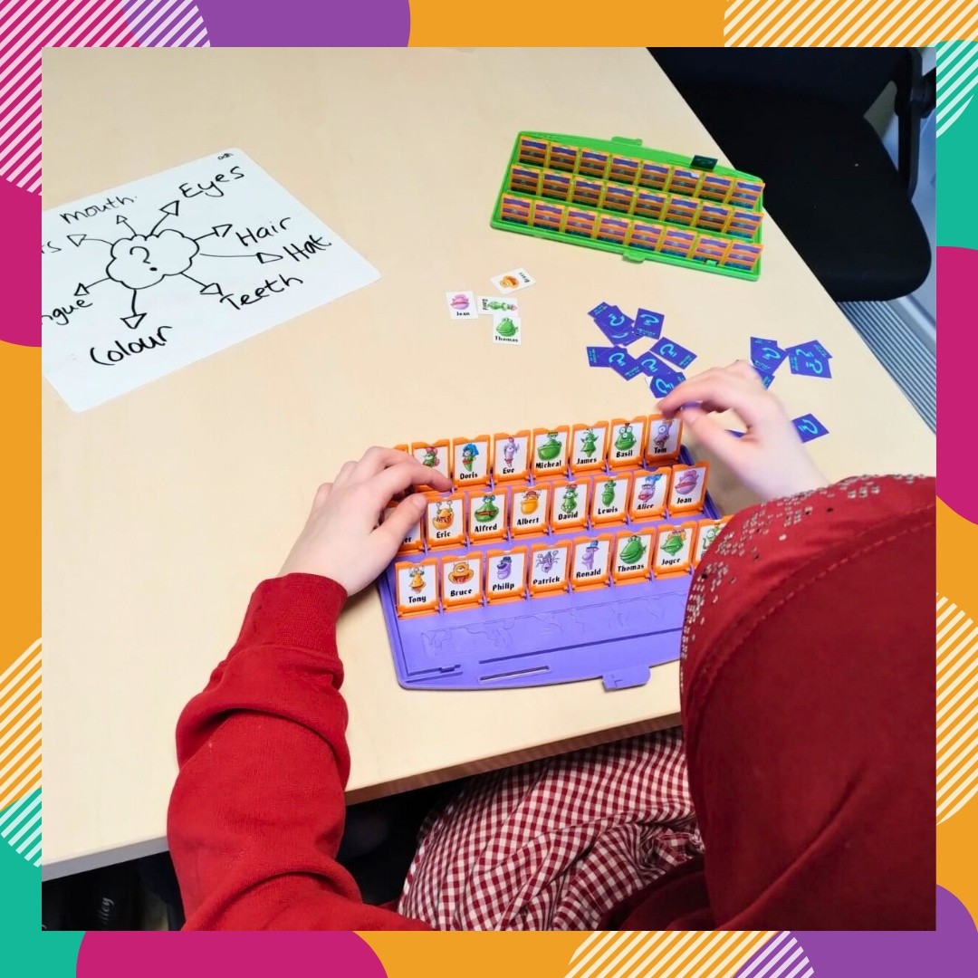💜 Therapy Thursday 💜
@lgilmartin_slt has been working on language descriptions with a pupil ❓
Guess Who games, or Monster Mix Up in this case, are a great way for children to ask questions, respond, and think about describing words 🤔
Sometimes a visual support can make all the difference, so Louise quickly created a prompt sheet to help the pupil think of different ways to describe the monsters in the game 👀🦷👹💚
#liverpoolspeechtherapy #speechtherapy #speechtherapyideas #speechtherapyfun