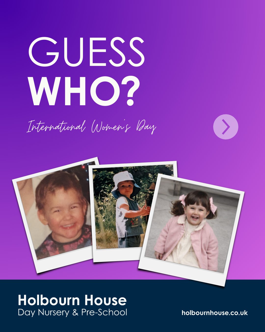 Happy International Women's Day! 🎉
Today we celebrate all the strong, kind, inspiring and amazing women that make up our Holbourn House family - and who in turn support and empower all our children to follow their passions and nurture their unique strengths.
Can you and your children match the baby pictures to the correct member of the Holbourn team? Pictured in the grid are: Alison, Ardita, Becci, Bernie, Clare, Donna, Georgina, Hollie, Joanna, Kara, Mol, Olivia, Rachael, Rachel, Ruth, Sarah, Sharon, Shell and Tegan.
Stuck? Pop the letter of the corresponding photo in the comments below and see if anyone else can help you out.
#InternationalWomensDay #IWD26 #InspiringEarlyYears #HolbournHouse #GuessWho