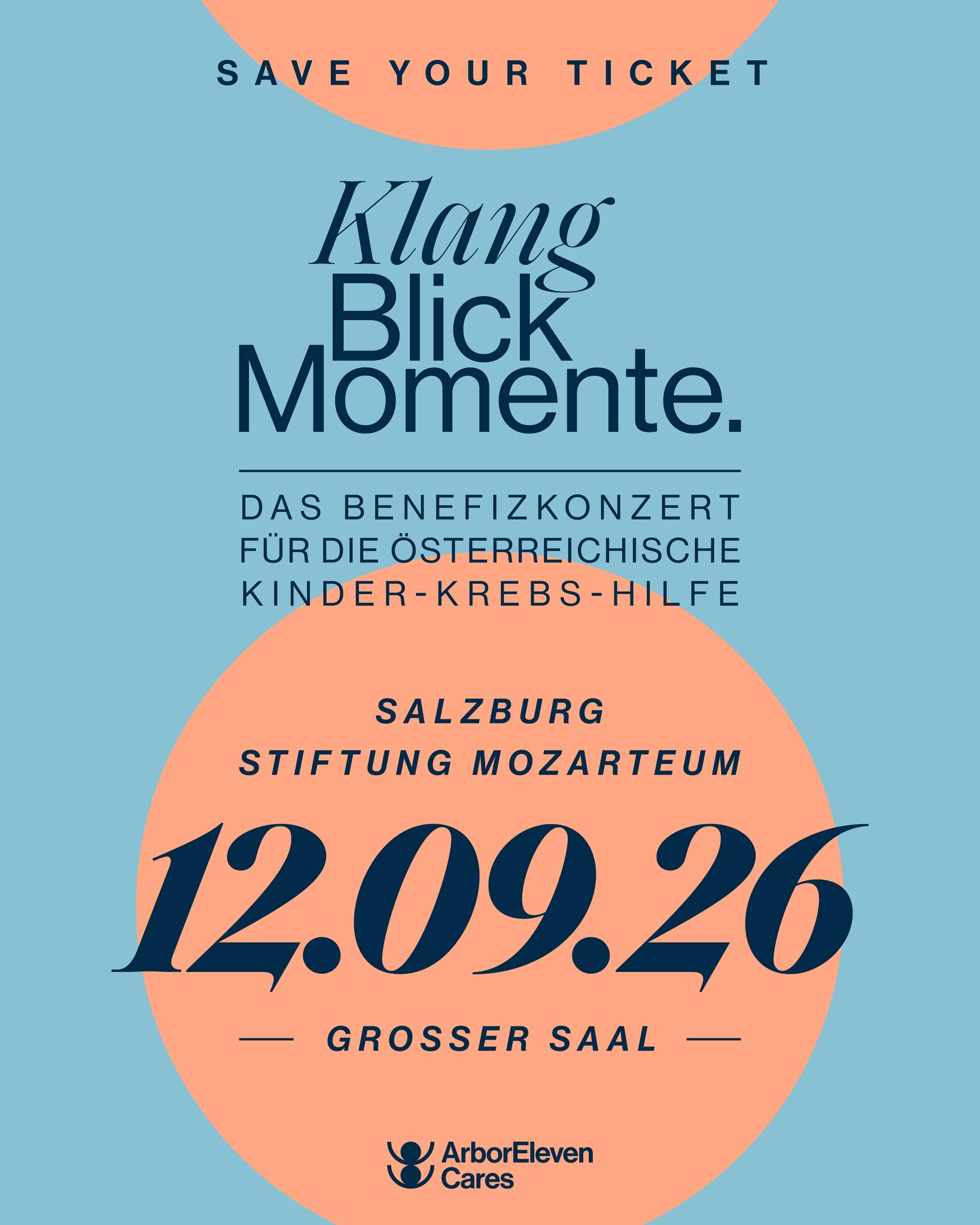 🎟️ Save Your Ticket – Der Ticketverkauf hat begonnen! 🎟️
(English version below)
Es ist so weit: Der Ticketverkauf für KlangBlickMomente 2026 ist gestartet!
Sichern Sie sich jetzt Ihren Platz für einen besonderen Konzertabend im
📍 Großen Saal der Internationale Stiftung Mozarteum in Salzburg.
Der Abend steht ganz im Zeichen der Solidarität: Alle Spendenerlöse kommen der Österreichische Kinder-Krebs-Hilfe zugute.
Passend zum Start des Ticketverkaufs haben wir außerdem unsere neue Website veröffentlicht – mit allen Informationen zum Konzert, zu den Künstlern und zum Benefizkonzert KlangBlickMomente.
🗓️ 12. September 2026
🎟️ Tickets jetzt sichern – der Link zum Ticketshop ist in der Bio. ☝️
---
EN
The wait is over: Ticket sales for KlangBlickMomente 2026 have officially started!
Secure your seat now for a special concert evening at the
📍 Great Hall of the International Mozarteum Foundation in Salzburg.
The evening is dedicated to solidarity: all donation proceeds will support the Austrian Childhood Cancer Aid.
Alongside the ticket launch, we are also excited to present our new website, featuring all information about the concert, the artists, and the KlangBlickMomente initiative.
🗓️ September 12th 2026
🎟️ Save your ticket now – the ticket shop link is in our bio. ☝️