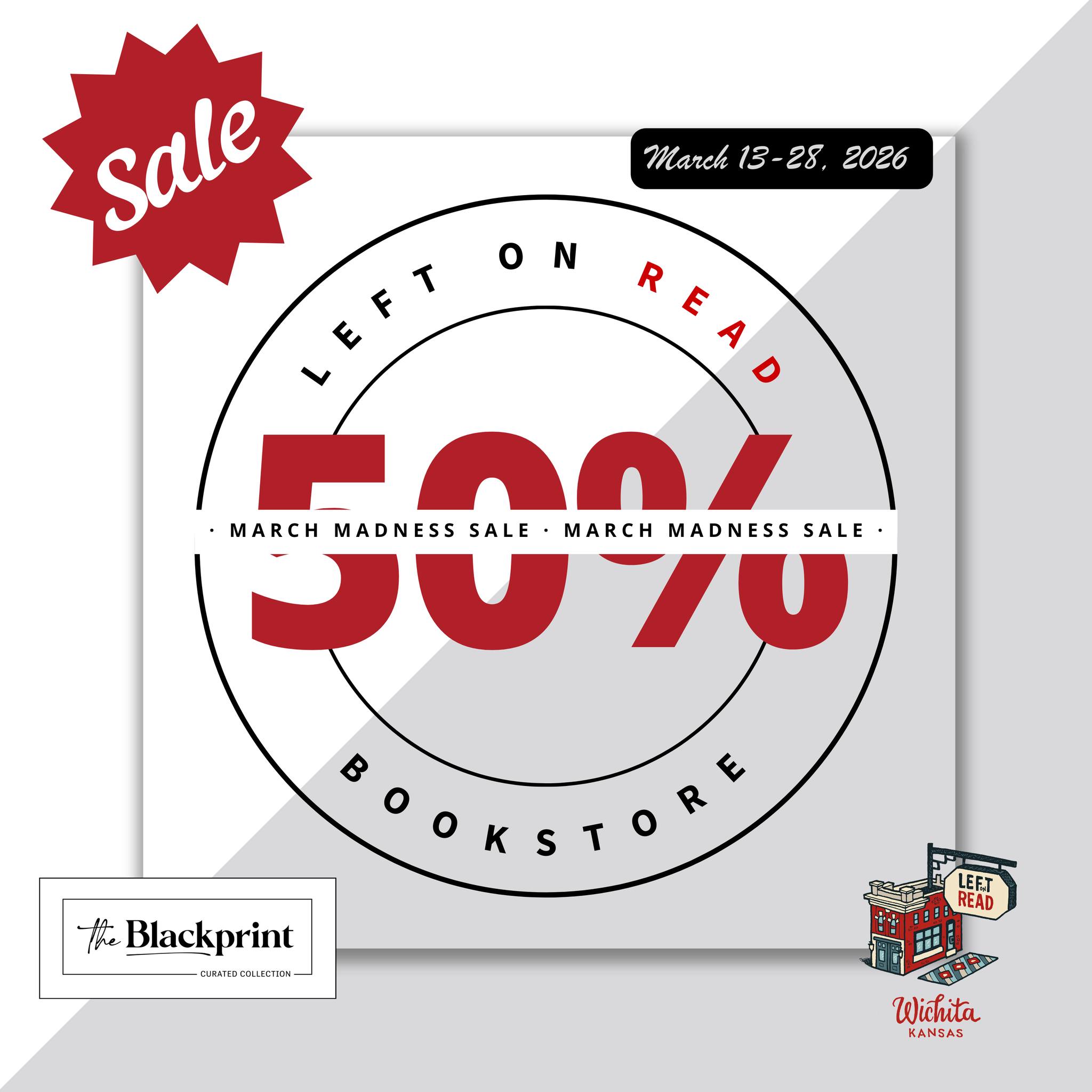 It’s March Madness at Left on Read!
Now through March 28, get 50% off select books and merch from The Blackprint’s curated collection.
Pull up, browse, find something new, and leave with a stack for half the price.
#LeftonRead #TheBlackprint #MarchMadness