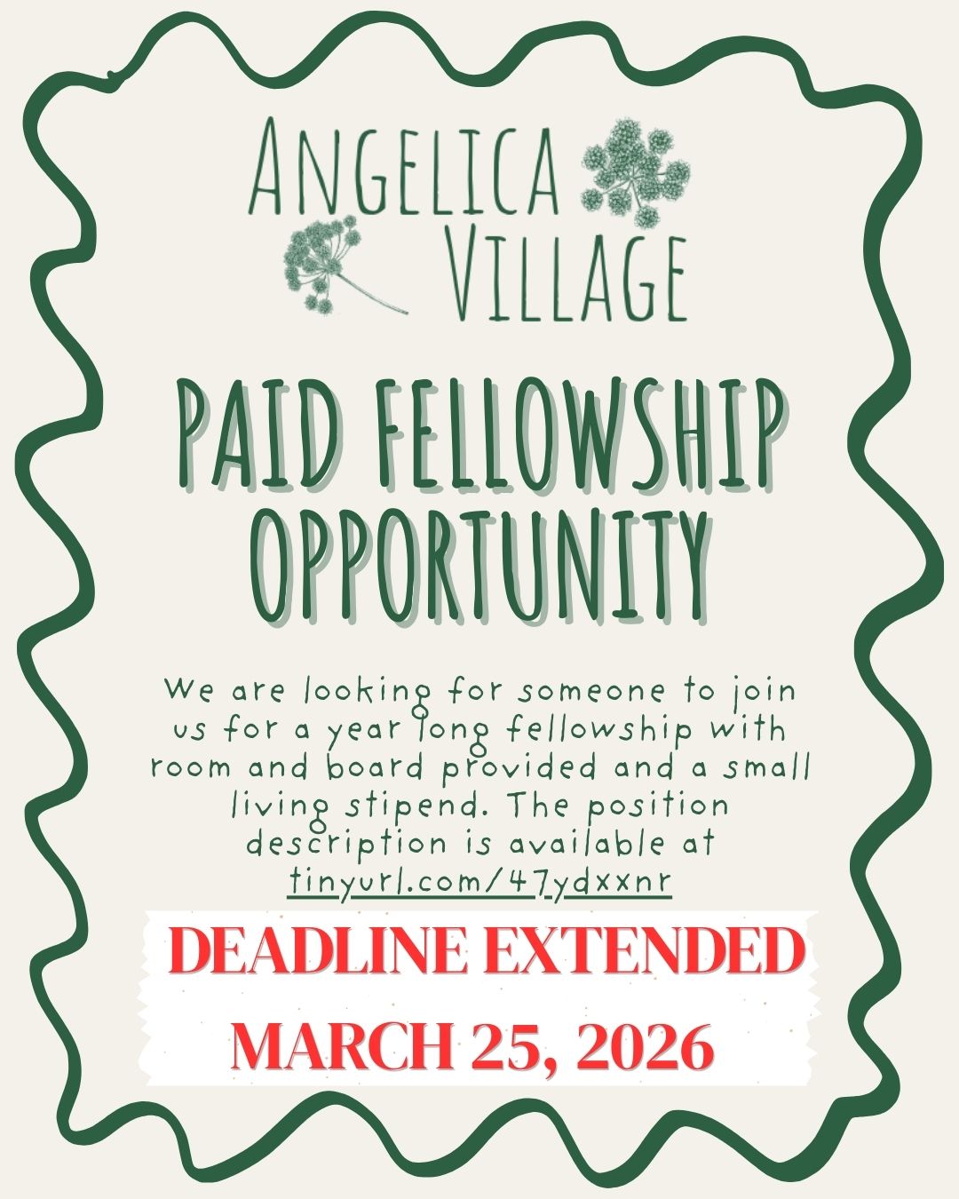 Deadline extended! Applications for our fellowship will remain open until March 25. Please visit tinyurl.com/47ydxxnr for more information and how to reply.