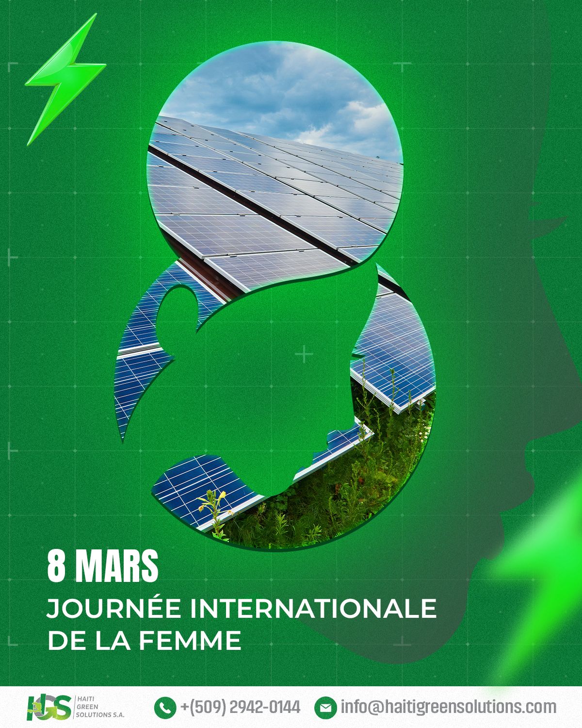 Les femmes partagent toujours une énergie propre, une force pour la société 💡🔋
Aujourd’hui, nous rendons hommage à toutes ces femmes qui brillent toujours ! ❤️🫶🏼
#HGS #HappyWomen’s #Day #solarpower #haitigreensolutions