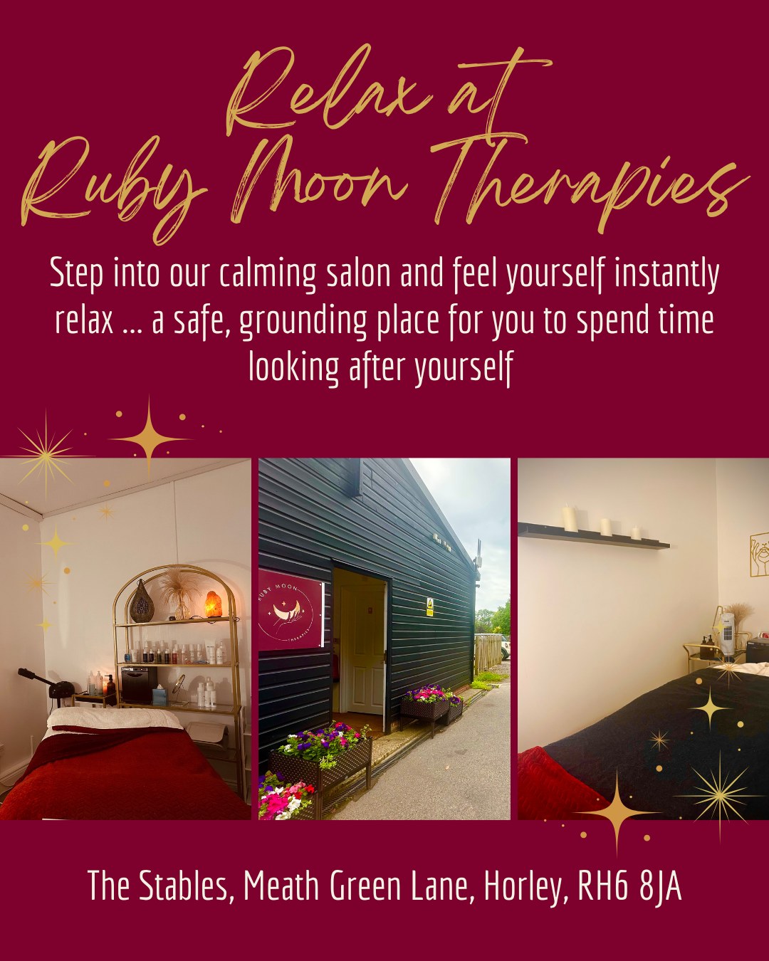 Relax at Ruby Moon Therapies
Step into our calming salon and feel yourself instantly relax ... a safe, grounding place for you to spend time looking after yourself!
We know how important it is to have a space that you feel comfortable enough to return to, a place that gives you a chance to breath and unwind. That's why we are so passionate about making our space so welcoming ... it's also why so many of our clients return again and again ❤
Come and see what we mean!
#rubymoontherapies #calmingsalon #horleysalon #horleymassage #surreymassage #surreysalon #horleymums #horleyladies #horleysurrey