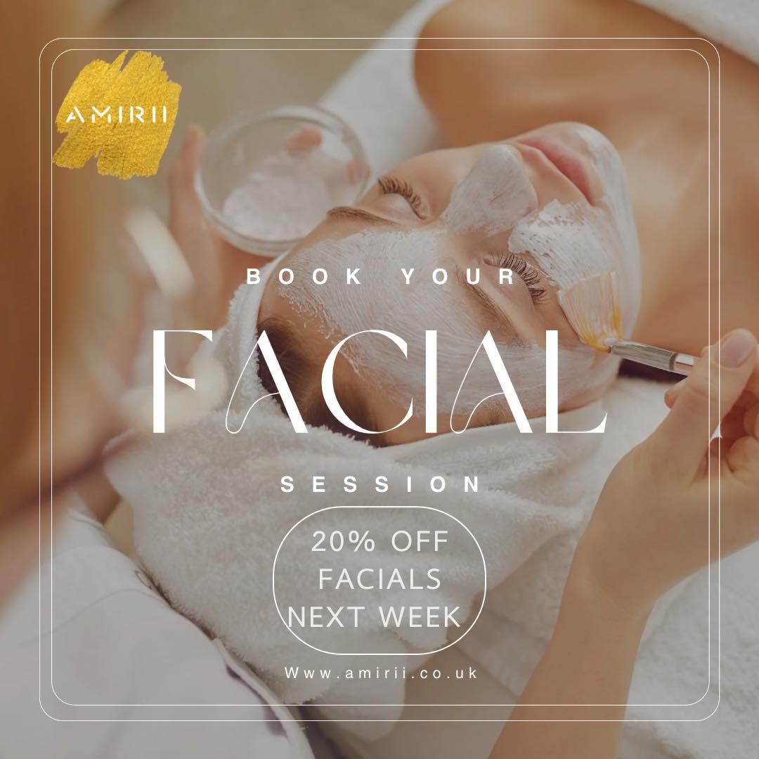 ✨✨✨20% OFF FACIALS NEXT WEEK!! ✨✨✨
All you need to do is make a new online booking for a skin treatment next week and your discount will automatically be applied!! Treat yourself to a beautiful skin treatment from our Facials menu and relax and unwind in the comfort of Amirii East Street✨ enjoy a luxury treatment with 20% off, yes please!!
Why not really treat yourself and go for micro-needling or a Hydra-Facial to get the best results and the biggest discount! ✨
See you next week xx