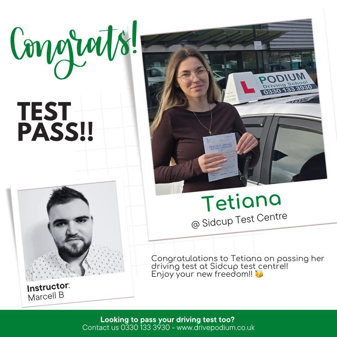 🎉🚗 Congratulations Tetiana! 🚗🎉 Huge congratulations to Tetiana, who passed her driving test this morning in Sidcup – a fantastic achievement! 👏✨ Tetiana already held a full driving licence in Ukraine and came to me to build confidence and get used to driving on the left-hand side of the road here in the UK. Making that switch isn’t easy, but she approached every lesson with focus, determination, and a great attitude. It’s been a real pleasure helping you adapt to UK roads, and all that hard work has clearly paid off. You should be incredibly proud of yourself! 🙌 Wishing you many safe, confident miles ahead and lots of enjoyment driving in the UK. Well done – you’ve smashed it! 🚘💫