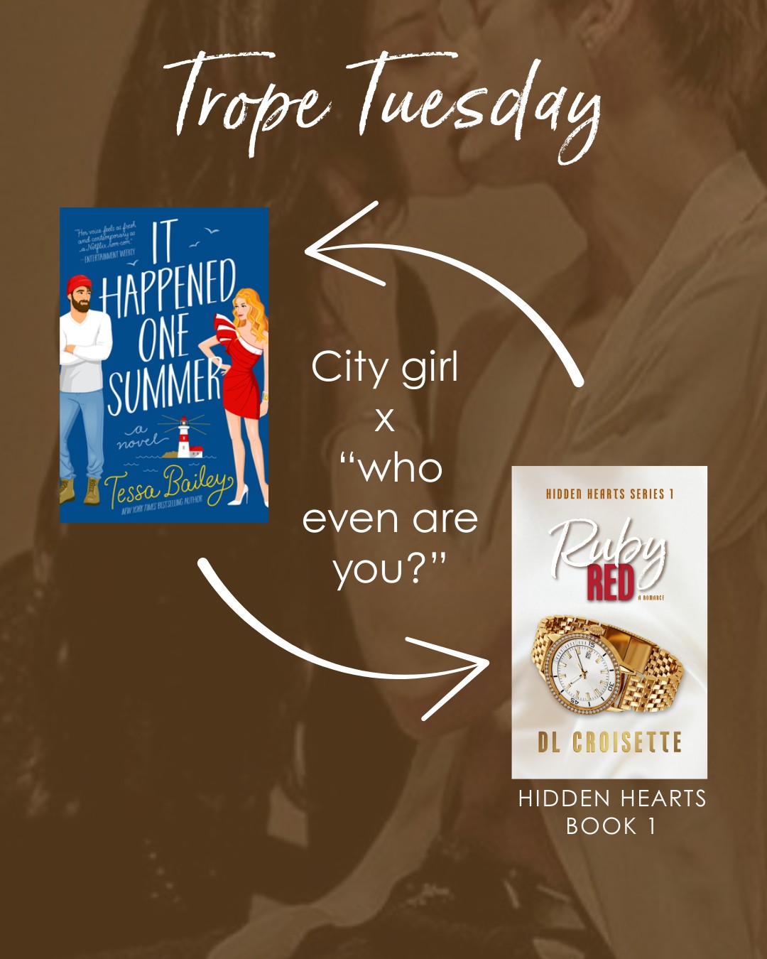 Trope Tuesday 💕 City girl x who are you even?
If you devoured It Happened One Summer by Tessa Bailey for its fish-out-of-water glam girl energy, small-town friction, and wait… why are you kind of everything I didn’t know I needed? vibes, you’ll adore Ruby Red.
She’s a high-society socialite doing her best to keep it together.
He’s the bartender she thinks she understands—until she really, really doesn’t.
One luxe resort, one inconvenient connection, and a man who doesn’t fit her world… or her plans.
👉 Tell me: do you love a city girl reset romance… or are you team “she was born for the chaos”?