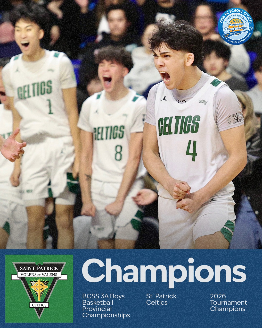 Mission accomplished 🏆🏀
The St. Patrick Celtics are your 3A Boys Basketball Provincial Champion
