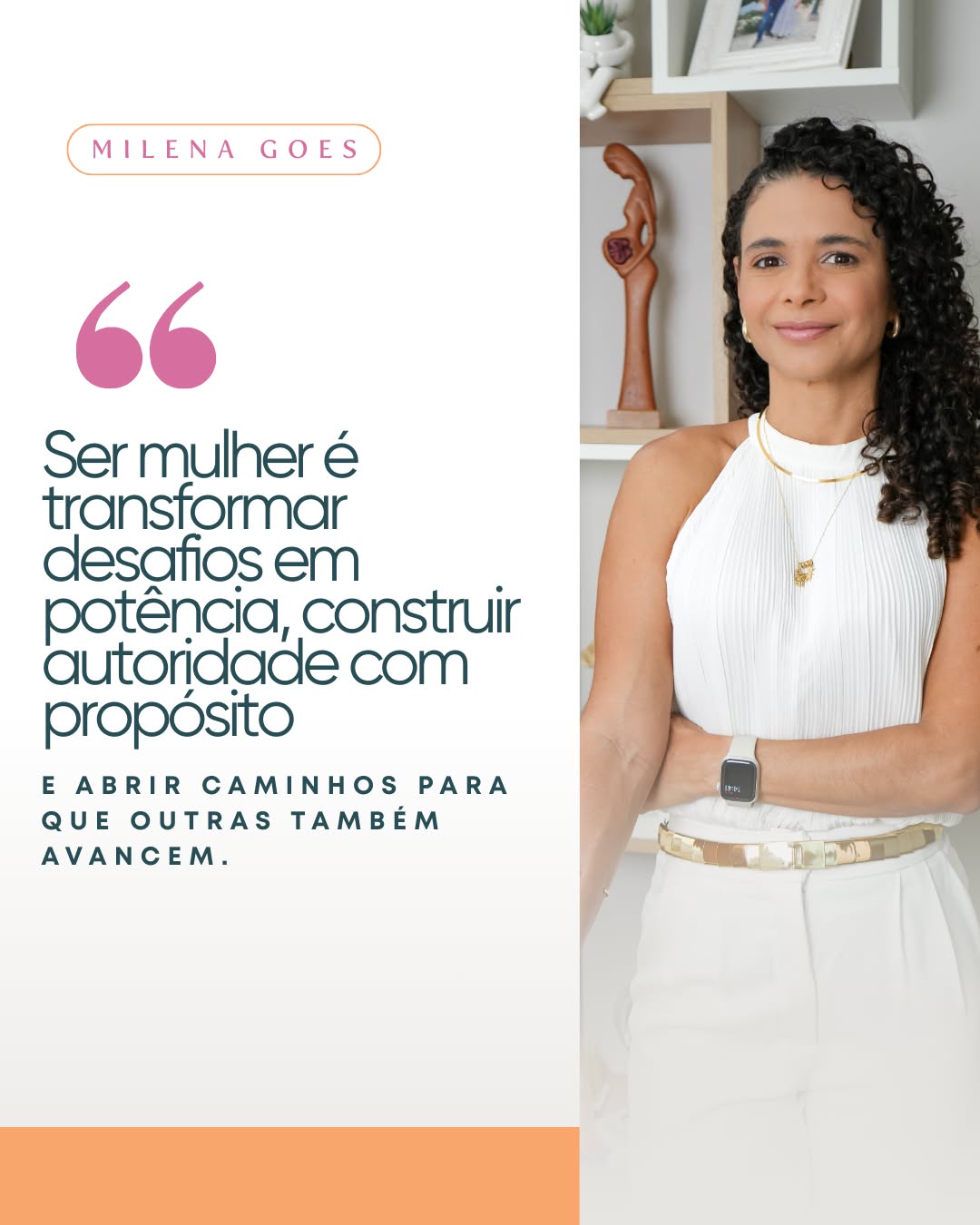 Celebramos a sensibilidade e a trajetória de mulheres que transformam o cuidado em propósito.
Nesta campanha de Mês da Mulher, convidamos nossas clientes a compartilharem, em uma frase, o que significa ser mulher em sua própria história.
✨ Hoje, quem divide a sua visão é a Milena Goes, ginecologista, especialista em ninfoplastia.
Mãe, gestora do seu consultório, médica, filha, esposa... Em cada papel, uma chance de abrir caminhos.
Temos em mãos a oportunidade de fazer a diferença, no presente e no futuro. Que possamos escolher com sabedoria!
Cada mulher que escreve a sua própria trajetória, inspira outras a fazer o mesmo. 🧡
#MesDaMulher #MulheresQueCuidam #MulheresNaMedicina #AutoridadeFeminina #AbraceComunique #Ninfoplastia #Ginecologia