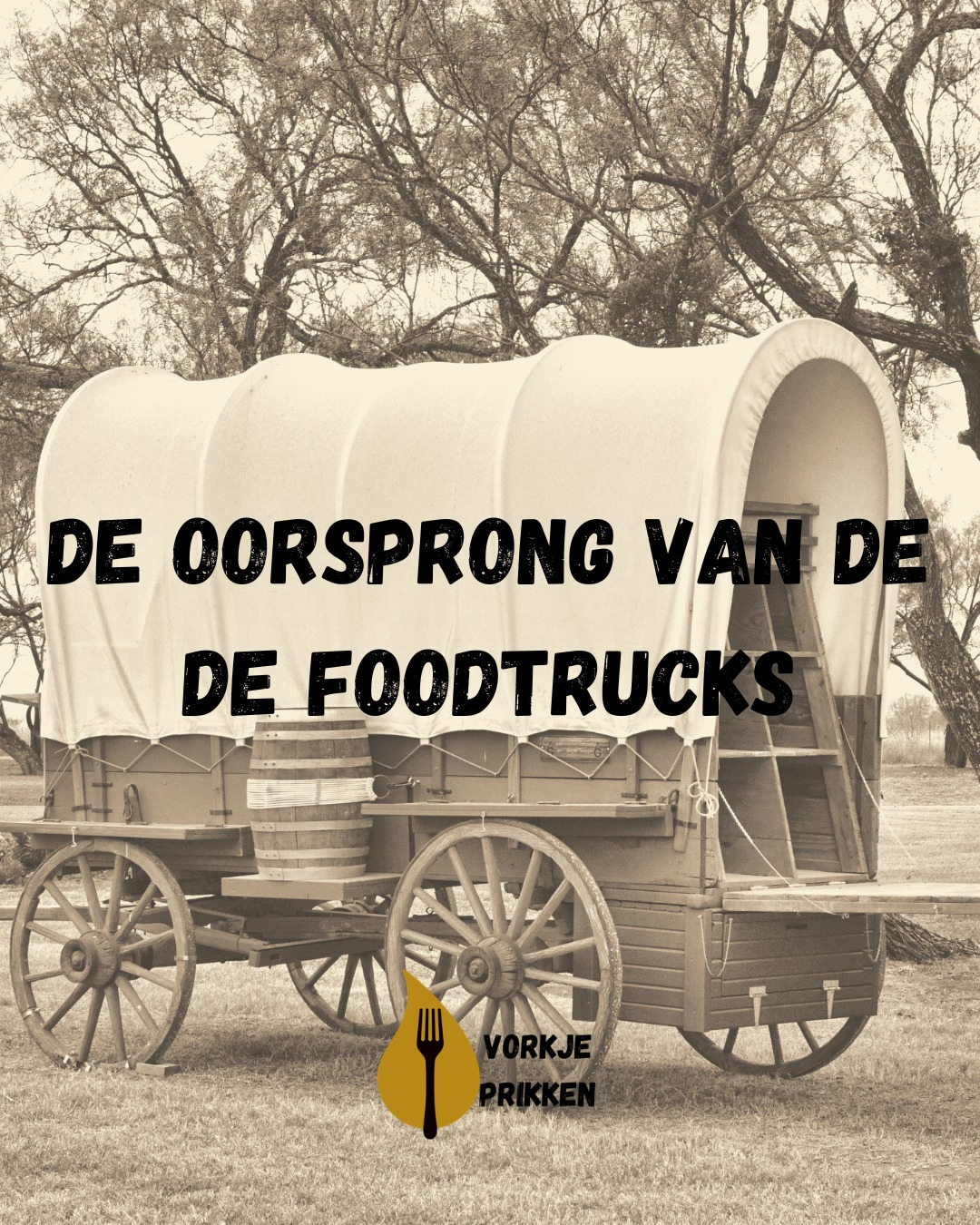 De oorsprong van foodtrucks gaat terug tot het Amerikaanse Wilde Westen in de 19e eeuw. Rond 1866 bedacht rancher Charles Goodnight de zogenaamde Chuck Wagon: een huifkar die werd omgebouwd tot mobiele keuken om cowboys tijdens lange veedriften van eten te voorzien.
In de 20e eeuw verschenen in Amerikaanse steden de eerste lunch wagons: mobiele eetkarren waar arbeiders snel een broodje, koffie of warme maaltijd konden halen. Daarmee ontstond eigenlijk de eerste vorm van streetfood zoals we die nu kennen.
Tegenwoordig zijn foodtrucks wereldwijd populair en niet meer weg te denken van festivals, markten en evenementen. Ook in Nederland zie je ze steeds vaker, bijvoorbeeld bij gezellige foodfestivals zoals Vorkje Prikken, waar bezoekers kunnen genieten van allerlei gerechten uit verschillende foodtrucks.
Van een eenvoudige kookkar voor cowboys tot een culinair streetfoodfestival: de foodtruck heeft een bijzondere reis gemaakt.