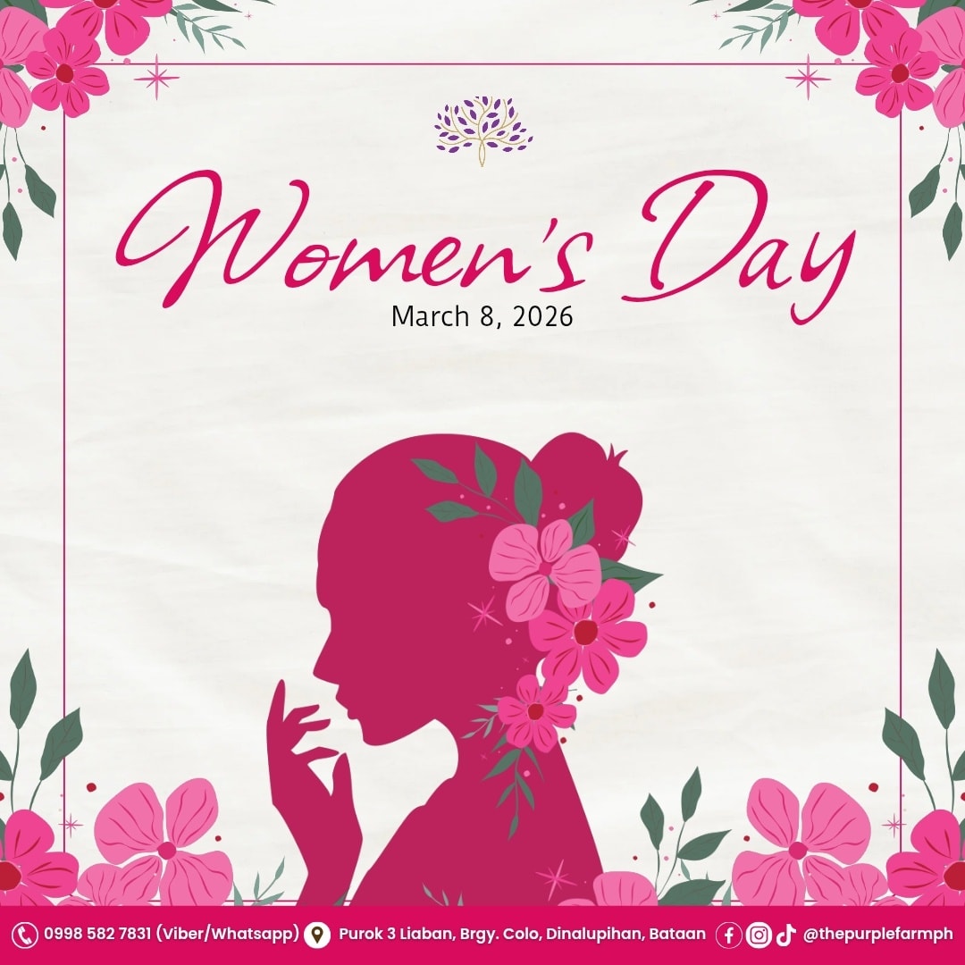 Today we celebrate the strength, beauty, and heart of every woman. 🌸
Take a moment to relax, breathe, and appreciate the amazing women in your life.
Happy Women’s Day from The Purple Farm 💜🌿
#WomensDay #PurpleFarmPH #CelebrateWomen #BataanResort #RelaxAtPurpleFarm
