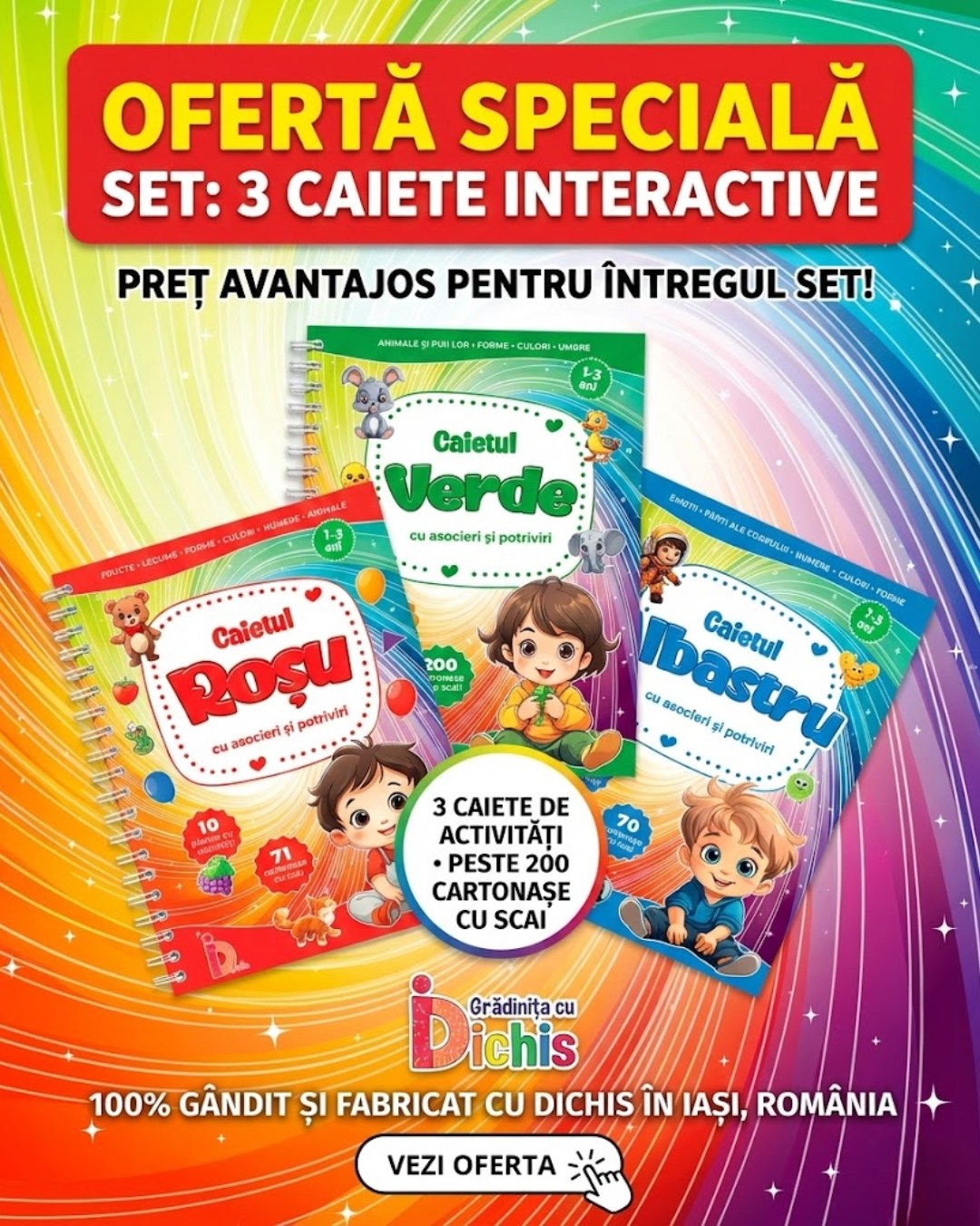 💛✨ Luni = Promoții cu Dichis ❤️
Săptămâna nouă vine cu oportunități noi de a completa colecția de activități pentru cei mici! 🙂💙
Pe pagina de promoții găsești seturi și materiale la prețuri speciale – perfecte pentru acasă sau grădiniță.
🚚 Transport gratuit la comenzi peste 229 lei
Link în bio ➡️ secțiunea "Promoții cu Dichis" 👆
#ideicudichis #promotii #luni #reduceri #materialeeducative