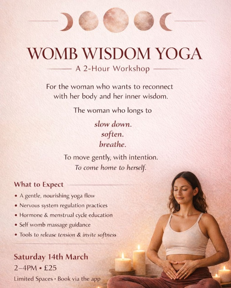 Next workshop ✨
🗓 March 14 | 2–4pm
This is for the woman who wants to slow down… soften… and reconnect with herself 🤍
We’ll move through a gentle nervous-system-supportive flow, explore hormone and cycle health, and learn simple self-care tools like pelvic breathing and womb massage - all designed to help you feel grounded, supported and more at home in your body.
Wear something comfy (and something you don’t mind getting a little oil on if you choose to join the massage element).
A beautiful space to breathe, learn and reset 🫶
#DamnHotWorkshop #WomensWellness #YogaWorkshop #GlasgowWellness #ReconnectWithYourself