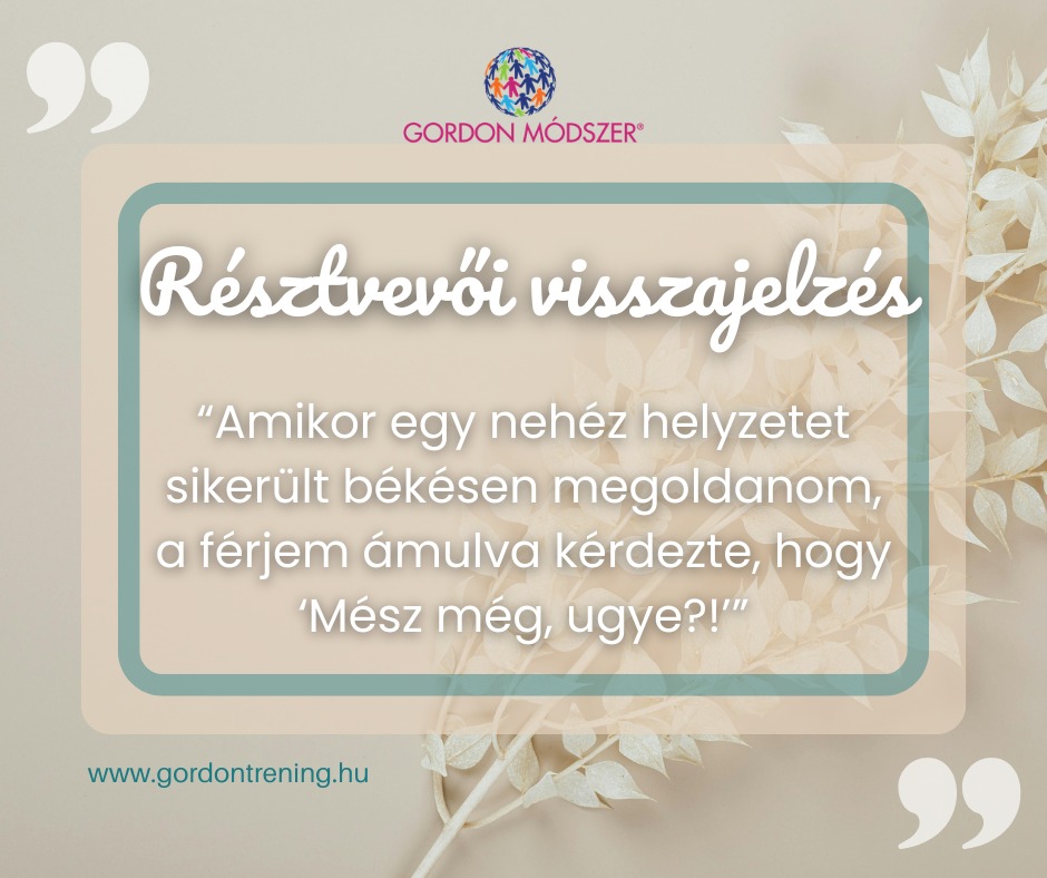 🩷Néha a legőszintébb visszajelzések nem a tréningen hangzanak el.
Hanem otthon.
Egy résztvevőnk mesélte, hogy a tréning után néhány héttel a férje egyszer csak ezt mondta neki:
„Nem tudom pontosan, mit tanultál azon a képzésen…
de valahogy sokkal nyugodtabbak lettek a beszélgetéseink.”
A Gordon Módszer egyik legszebb sajátossága, hogy a változás gyakran apró dolgokban jelenik meg:
💜 kevesebb vita
🩵 több meghallgatás
💛 nyugodtabb konfliktusok
És ezt sokszor először nem mi vesszük észre, hanem azok, akik velünk élnek.
✅ www.gordontrening.hu/gordonszuloknek