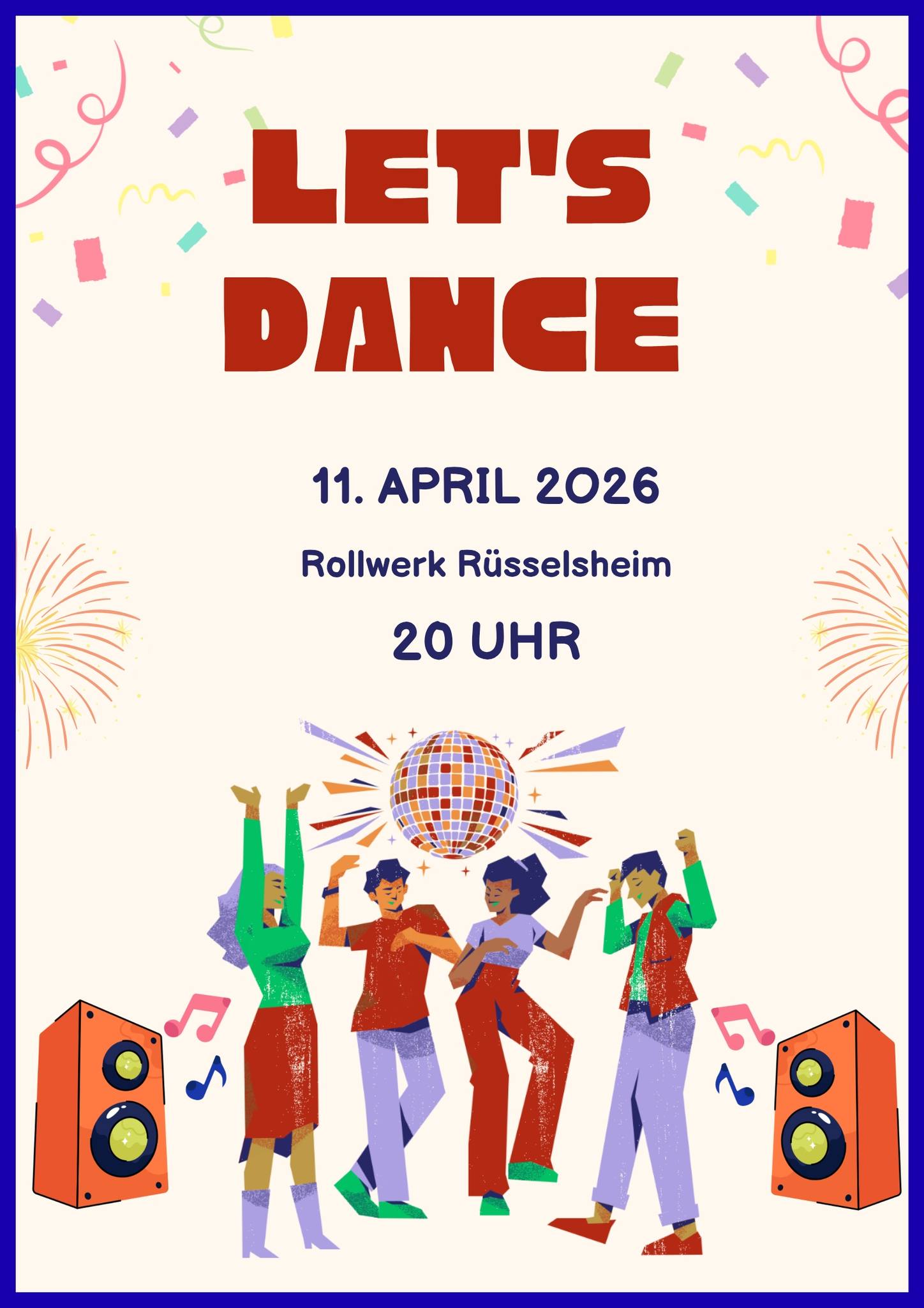 Anders als bei der gleichnamigen RTL-Show versteht sich unsere Veranstaltung als fröhliche Aufforderung an alle Altersgruppen, mal wieder selbst zu tanzen – zu Musik von ABBA bis Zappa. 💃🕺
Es besteht aber auch die Möglichkeit, Leute zu treffen und sich auszutauschen.
Für die Veranstaltung wird kein Eintritt erhoben.
Es steht eine Spendenkasse bereit, deren Inhalt der Kulturarbeit des Rollwerk zugutekommen wird.