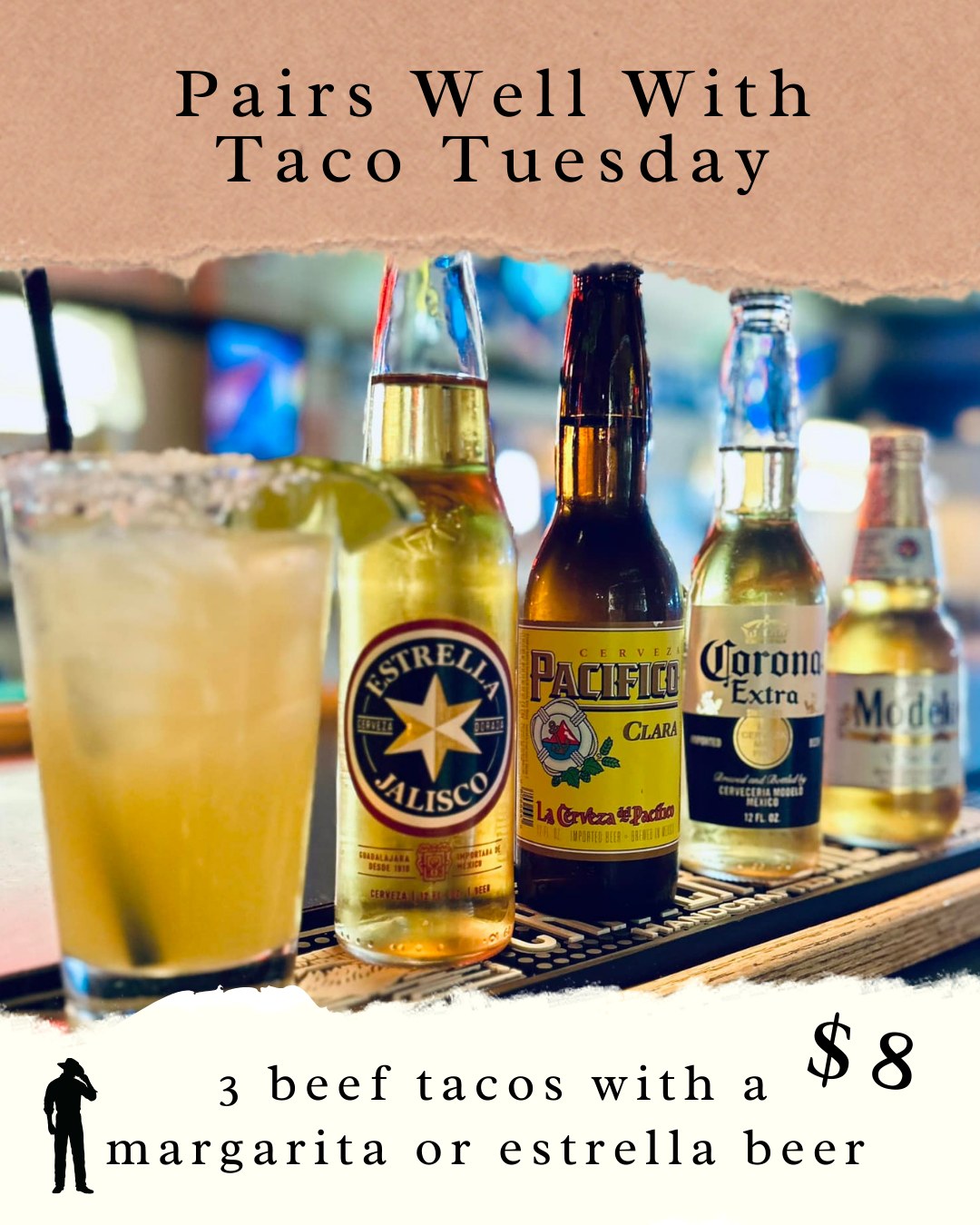 Tuesdays are for $8 tacos and a house margarita or Estrella beer 🌮🍺
Only at The Tumble Inn in Redmond.
Who’s coming in for tacos today?!
#TacoTuesdayRedmond #CentralOregonFood #TumbleInn #RedmondOR #LocalBarVibes #localbusiness #TumbleInnRedmond #LocalSpot #localsknow #localhangout #TumbleInn #local #RedmondOregon #thetumbleinnredmond #centraloregon #DiveBarVibes