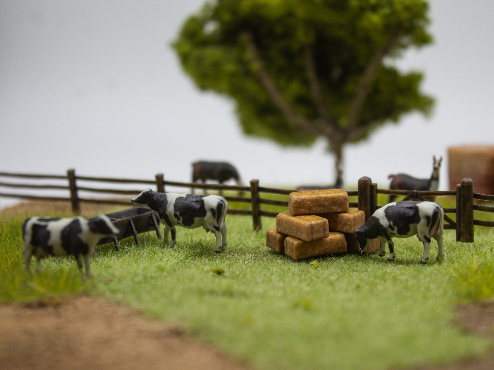 Don't let your herds go hungry! We now have tiny hay bales and water troughs at our online store to keep your animals happy! #hoscale #miniature #modeltrains #tiny #miniatures