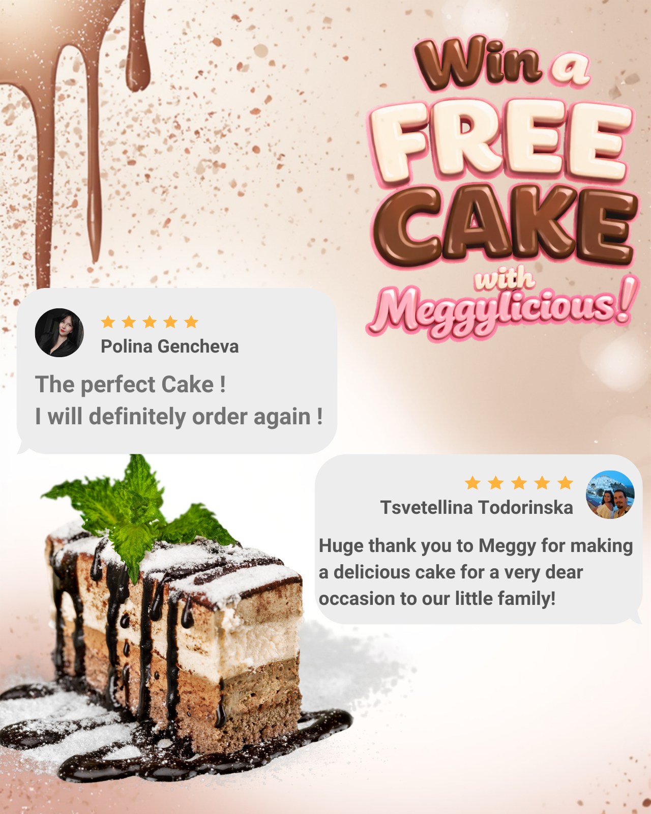 🎂 WIN A €250 CUSTOM CAKE 🎂
Meggylicious Taart Boutique is celebrating our growing community with a sweet opportunity! 🍰
One lucky participant will receive a €250 voucher for a custom cake of their choice, including FREE delivery anywhere in Belgium.
Want to participate?
1️⃣ Follow our page
2️⃣ Like this post in our page
3️⃣ Share this post from our page
📅 The winner will be announced on our official Facebook page on 9 April at 21:00.
We will contact the winner directly.
Good luck everyone! 🍀
– Meggylicious Taart Boutique
Let Meggylicious make it Delicious!
🌐 https://www.taartboutique.be
📘 https://www.facebook.com/MeggyliciousTartBoutique
📸 https://www.instagram.com/meggylicious_tart_boutique
🎵 https://www.tiktok.com/@meggylicioustaart
#Meggylicious #CakeGiveaway #WinACake #Tombola #CakeContest #CustomCake #BirthdayCake #DecoratedBirthdayCake #HomemadeCake #DreamCake #SweetMoments #CakeLovers #BelgiumBakery #