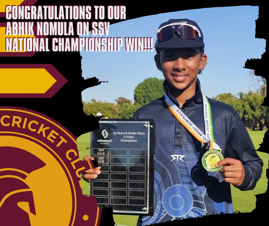 🏏🏆Congratulations to our Abhik Nomula on his SSV National Championship Win!!!🏆🏏
We are incredibly proud and thrilled to see Abhik achieve this outstanding milestone and wish him all the very best for the future. Keep shining!
#VSS #WRJCA #PCCC #WarriorWay
