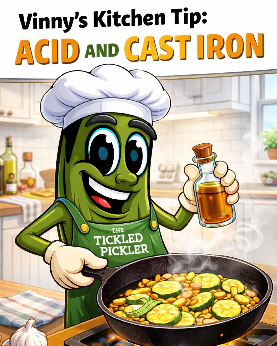 🧪🍳 Kitchen Science with Vinny!
Did you know your cast iron skillet can actually add iron to your food?
Even nerdier: a splash of vinegar can help release a little more of it.
Acid + cast iron = a tiny chemistry experiment happening right on your stove.
We broke down the science (without putting you to sleep 😴) and included one of our favorite recipes:
🔥 Pan-Fried Squash with a Vinegar Finish
Golden caramelized squash + sweet onions + a bright splash of live vinegar = simple, delicious, and just a little bit science-y.
Vinny approves. 🥒👨🍳
Read the full blog here:👉 https://www.thetickledpickler.com/post/does-vinegar-pull-iron-from-cast-iron-the-science-behind-a-simple-kitchen-trick
#TheTickledPickler#CookingScience#CastIronCooking#LiveVinegar#FermentedFoods#kitchennerd