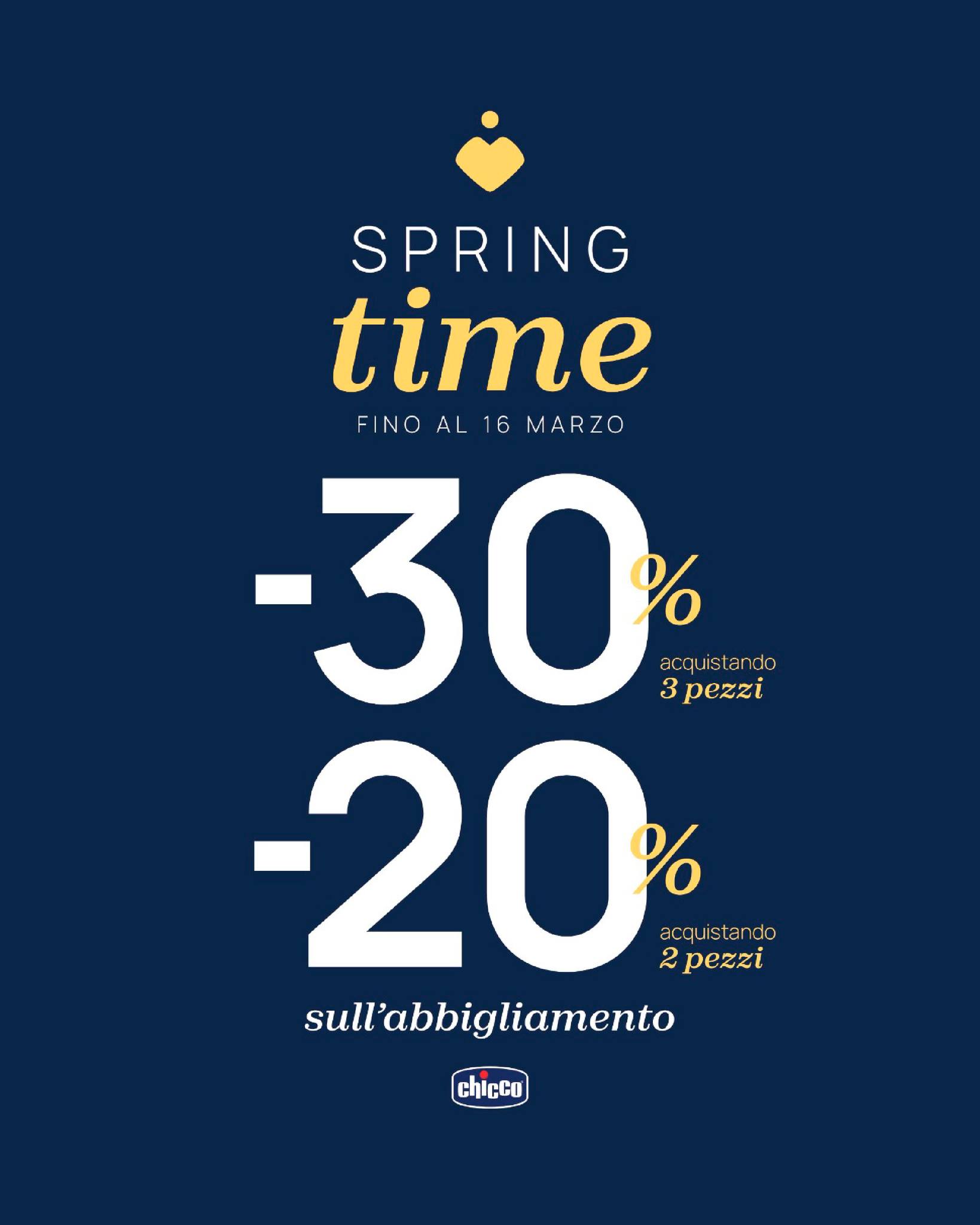 🌸 SPRING TIME: il guardaroba del tuo bimbo fiorisce! 🌸
È ora di alleggerire i tessuti e colorare le giornate! Dal 12 al 16 marzo, approfitta degli sconti esclusivi sulla collezione Outdoor e sui pigiamini più morbidi:
✨ -20% sull'acquisto di 2 pezzi ✨ -30% a partire dal 3° pezzo!
Rinnova il suo look con la linea "Crea la tua tuta" e tutto l'abbigliamento per le prime avventure all'aria aperta. 🏃♂️🌷
(La promo esclude la linea mare)
📍 Ti aspettiamo in store per scegliere i tuoi outfit preferiti!
📅 Solo dal 12 al 16 Marzo.
#Chicco #SpringTime #AbbigliamentoBambini #Promozione #PrimaveraChicco #OutdoorClothing