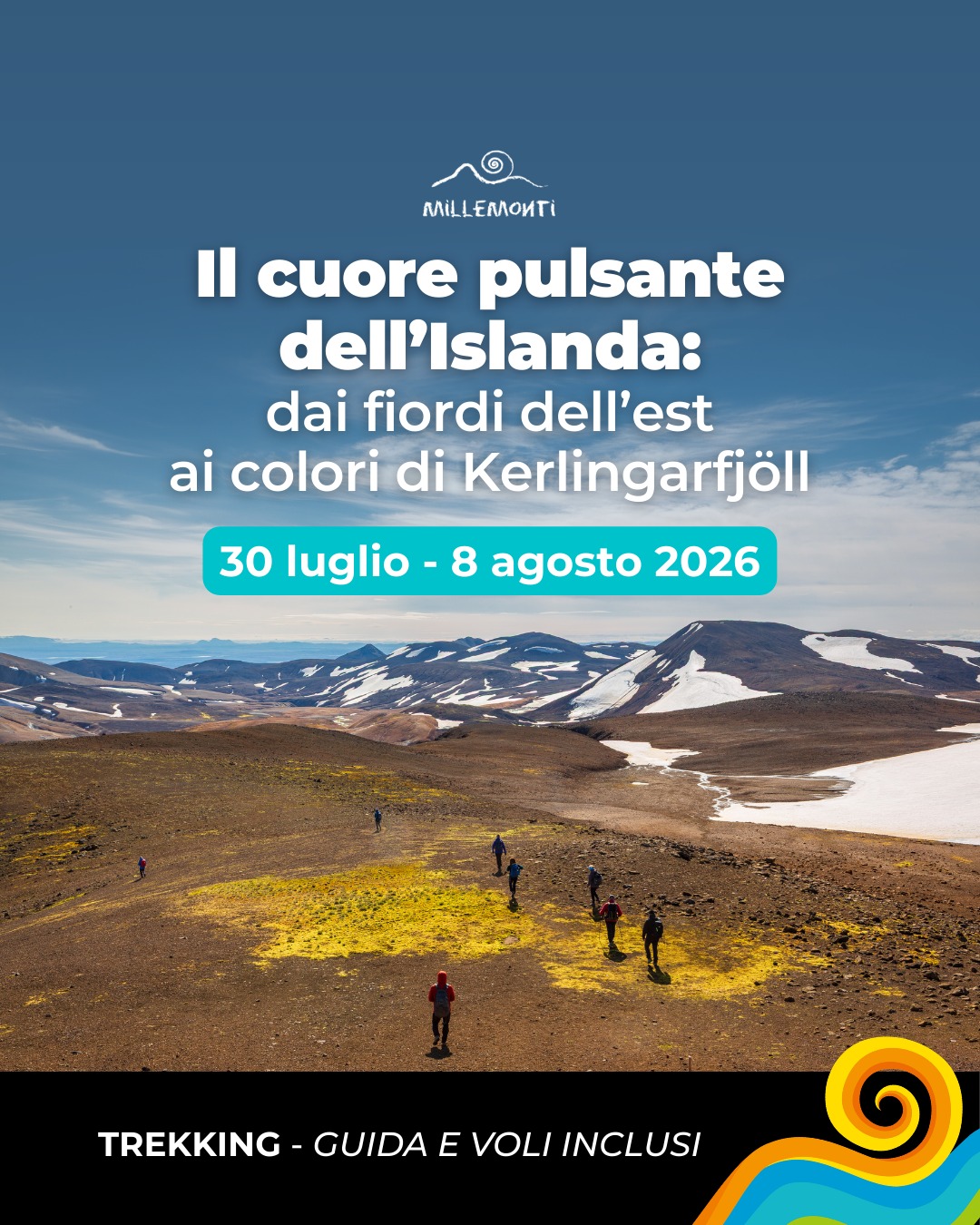 Questo non è il classico viaggio in #ISLANDA 🇮🇸
È una traversata esclusiva, da Est a Ovest, dell'Islanda più autentica e remota.
Dai fiordi dell’Est, tra scogliere e villaggi di pescatori, entreremo nelle distese vulcaniche dell’interno, attraversando piste di sabbia lavica fino al cratere di Askja. Cammineremo tra le fumarole di Mývatn, sentiremo il fragore della Dettifoss, la cascata più potente d’Europa, e raggiungeremo le montagne color ocra di Kerlingarfjöll, nel cuore delle Highlands.
Un'avventura fuori dagli schemi, che combina #trekking 🥾 e viaggio on the road 🚙, pensato per chi vuole vivere l’Islanda con gli scarponi ai piedi e gli occhi pieni di meraviglia.
✈️🌍 Se l’Islanda ti affascina, preparati a scoprirla davvero con MilleMonti!
👉🏻 Programma di viaggio su www.millemonti.it!
#millemonti #outdoors #trekking #viaggiare #viaggi #viaggio #vacanza #vacanze #viaggiotrekking #vacanzedigruppo #viaggiodigruppo
@sportlandweb_ @kayland_official @rockexperienceofficial @guidealpinelombardia @guidealpine_italiane