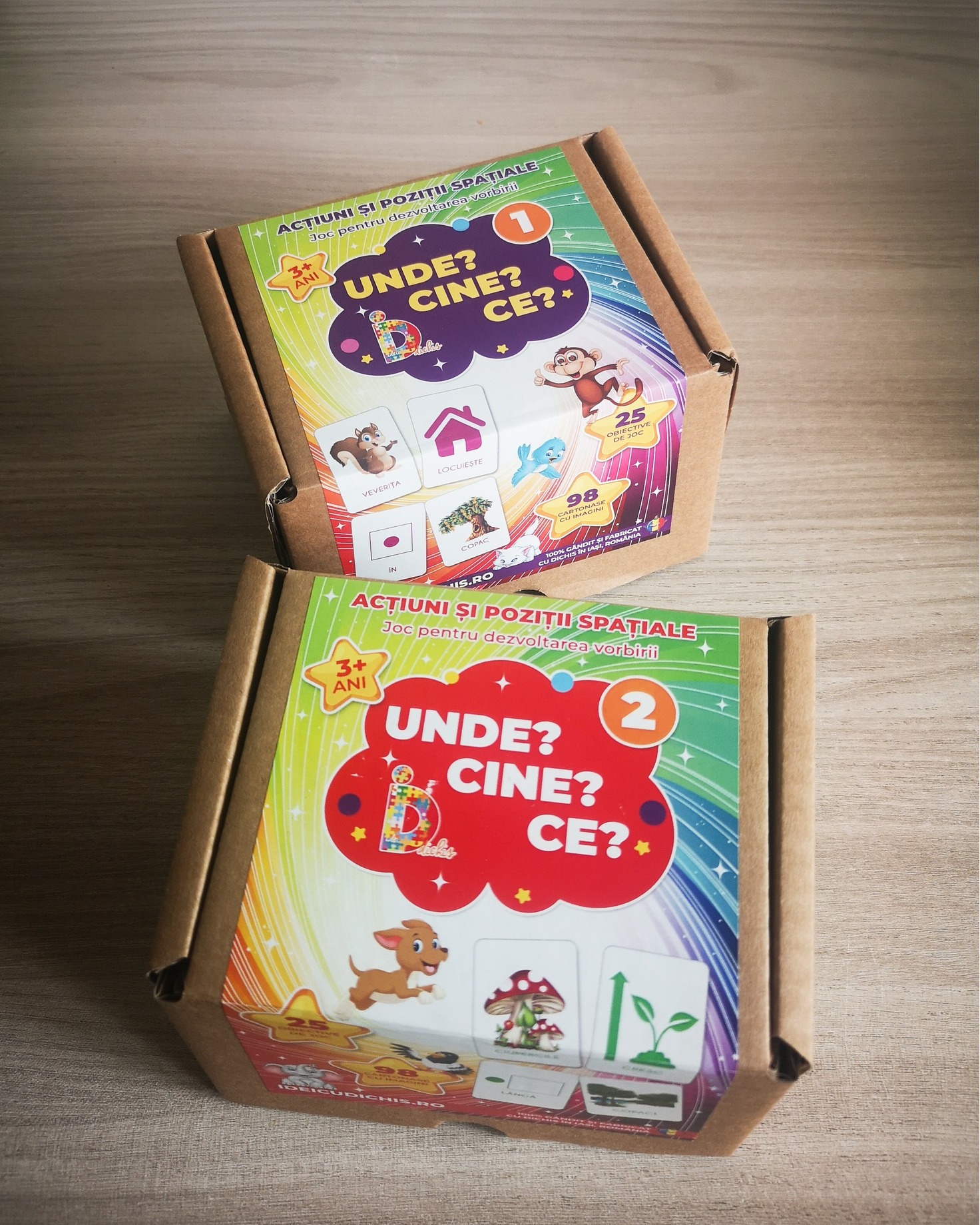 ❤️🧩 Pentru vorbire, propoziții și poziții spațiale, seturile UNDE? CINE? CE? sunt foarte valoroase 🙂
Copilul aranjează cartonașe ca să formeze propoziția corectă, apoi o spune cu voce tare.
Pe lângă vocabular, lucrează mult pe:
📍 Ordine și logică
🗣️ Claritate în exprimare
🏃 Acțiuni și verbe
📐 Poziții în spațiu (sus, jos, lângă, între)
💰 119 lei (în loc de 138 lei!)
🚚 Transport gratuit peste 229 lei
Link în bio! 👆
#ideicudichis #jocurieducative #pozitiiinspatiu #limbaj #propozitii #3ani