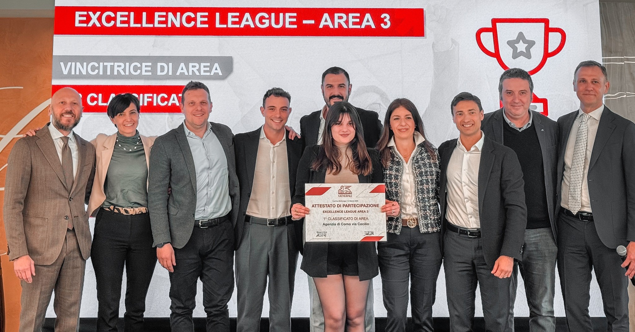 Il 2 marzo alcuni nostri consulenti, insieme all’Agente Generale Emilio Fioruzzi, hanno partecipato all’evento di premiazione 𝗘𝘅𝗰𝗲𝗹𝗹𝗲𝗻𝗰𝗲 𝗟𝗲𝗮𝗴𝘂𝗲 𝗔𝗿𝗲𝗮 𝟯, il contest che riconosce i risultati raggiunti dalle Agenzie dell’area nell’ultimo bimestre del 2025.
Siamo orgogliosi di condividere che la nostra Agenzia si è classificata al 1° posto 🏆
L’evento si è svolto nella splendida cornice della 𝘾𝙖𝙣𝙩𝙞𝙣𝙖 𝘽𝙤𝙩𝙩𝙚𝙣𝙖𝙜𝙤 ed è stato guidato da 𝗠𝗮𝗿𝗰𝗲𝗹𝗹𝗼 𝗠𝗼𝗿𝗼 - 𝘈𝘳𝘦𝘢 𝘔𝘢𝘯𝘢𝘨𝘦𝘳 𝘥𝘪 𝘎𝘦𝘯𝘦𝘳𝘢𝘭𝘪 𝘐𝘵𝘢𝘭𝘪𝘢, con la partecipazione di 𝗚𝗮𝗯𝗿𝗶𝗲𝗹𝗲 𝗧𝗲𝗱𝗲𝘀𝗰𝗼 - 𝘏𝘦𝘢𝘥 𝘰𝘧 𝘚𝘢𝘭𝘦𝘴 𝘥𝘪 𝘎𝘦𝘯𝘦𝘳𝘢𝘭𝘪 𝘐𝘵𝘢𝘭𝘪𝘢, che ha condiviso spunti e prospettive per affrontare con determinazione il 2026.
Dopo la premiazione, i nostri consulenti hanno preso parte a un’esperienza dedicata e a un pranzo insieme ai colleghi delle altre Agenzie presenti: un momento prezioso di confronto, condivisione e celebrazione dei risultati raggiunti.
Un traguardo che ci rende orgogliosi e che ci motiva a continuare a crescere insieme 💪🚀
#Generalicomoviacecilio #Generalicomo #Assicurazioni #Partnerdivita #Piùdiunlavoro