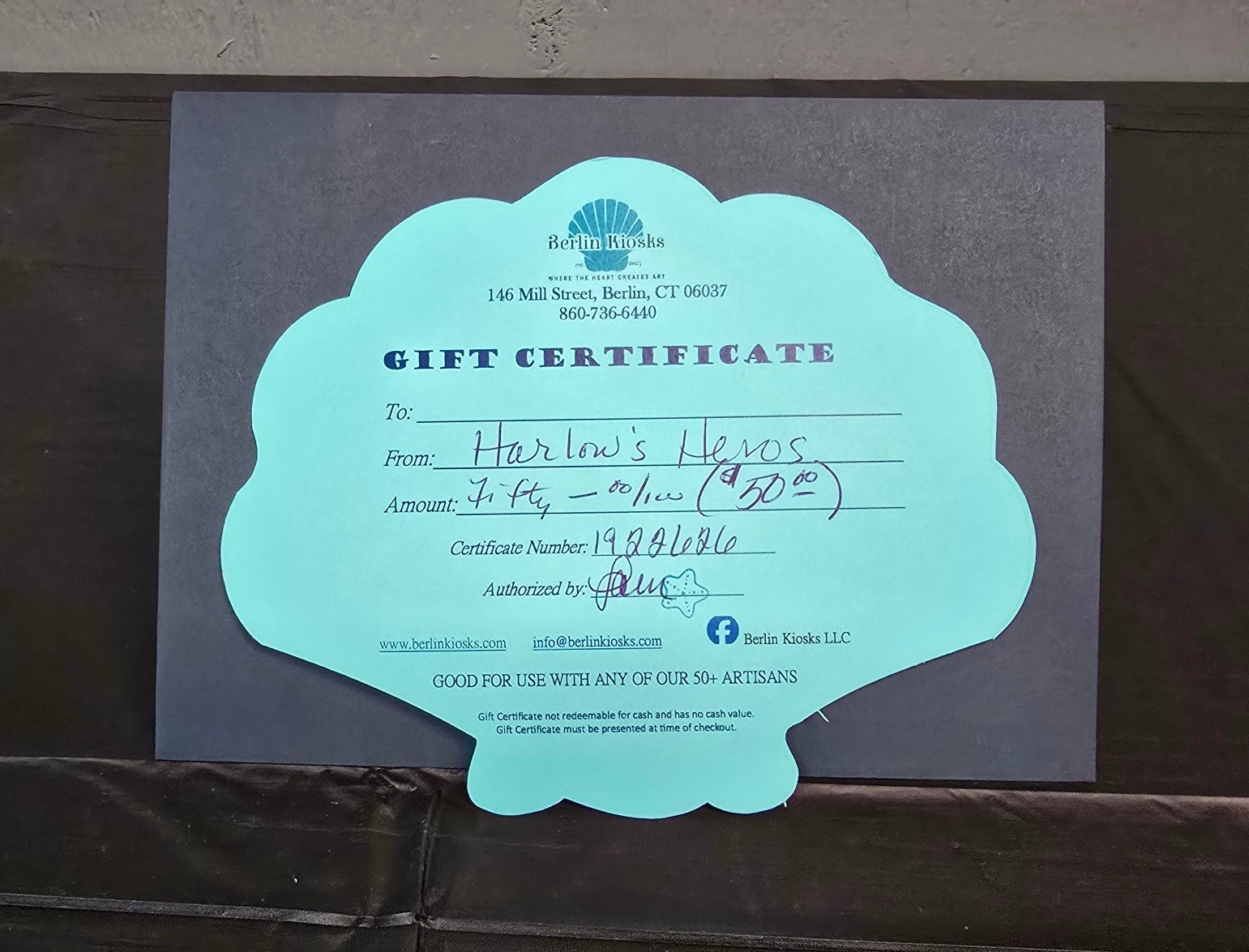 🐾🎟 Another Raffle Prize Sneak Peek! 🎟🐾
A big thank you to the Berlin Kiosks for donating a $50 gift certificate for our Paws for a Cause raffle! 🛍️
It’s one of the 50+ raffle prizes helping us raise funds for Harlows Heroes and the incredible K9s they support. 🐾💙
Join us Saturday, March 14 from 12pm–6pm at the New Britain VFW for a day of vendors, food, and raffles!
#PawsForACause #HarlowsHeroes #BerlinKiosks #ShopLocalCT #CTEvents #SupportK9s 🐶