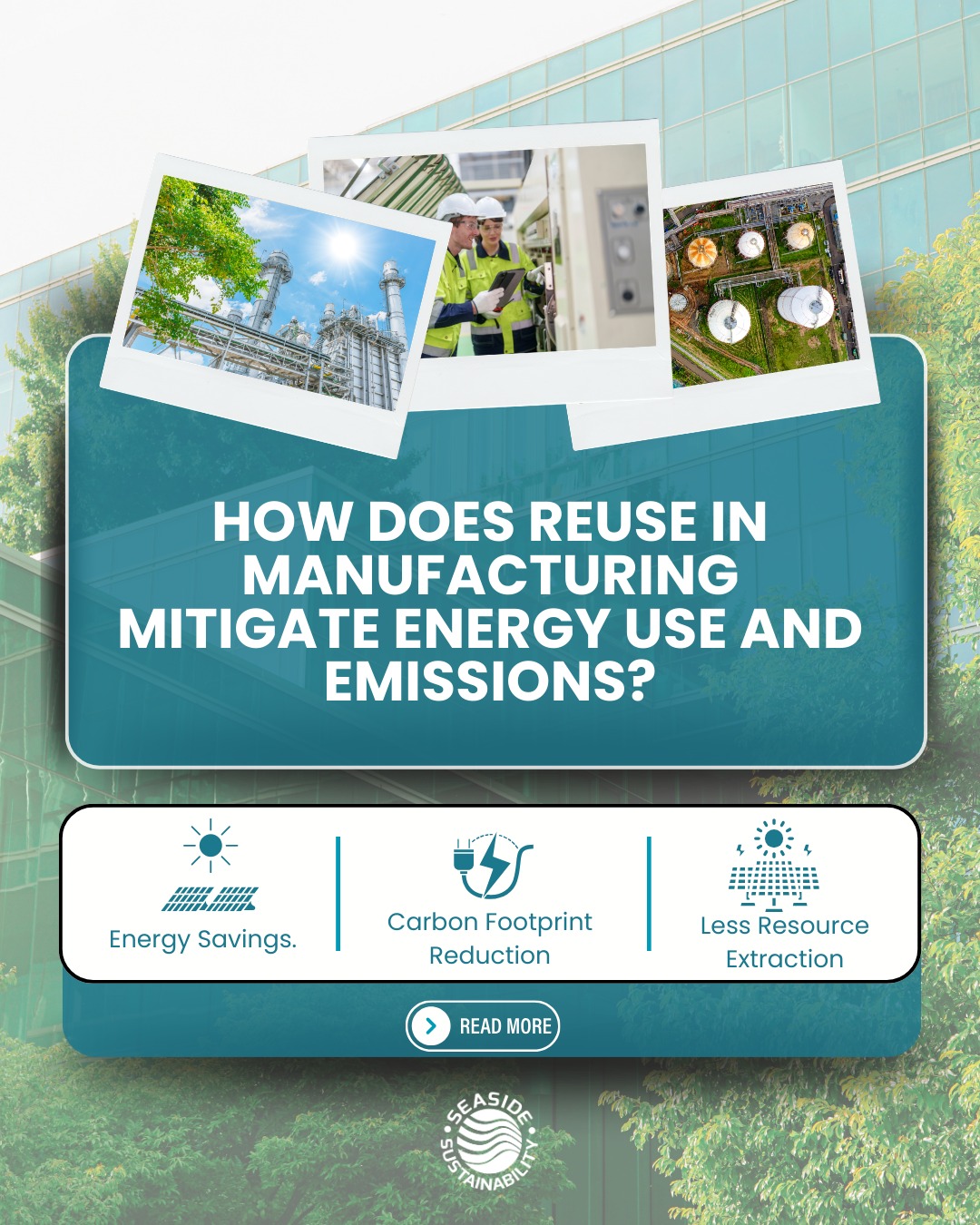 Here is how reusing materials in the manufacturing industry protects the environment:
♻️Transportation emissions are cut
♻️Carbon footprints shrink
♻️There is less of a demand for resource extraction
#Seasidesustainability #reuse #recycle #Prevention