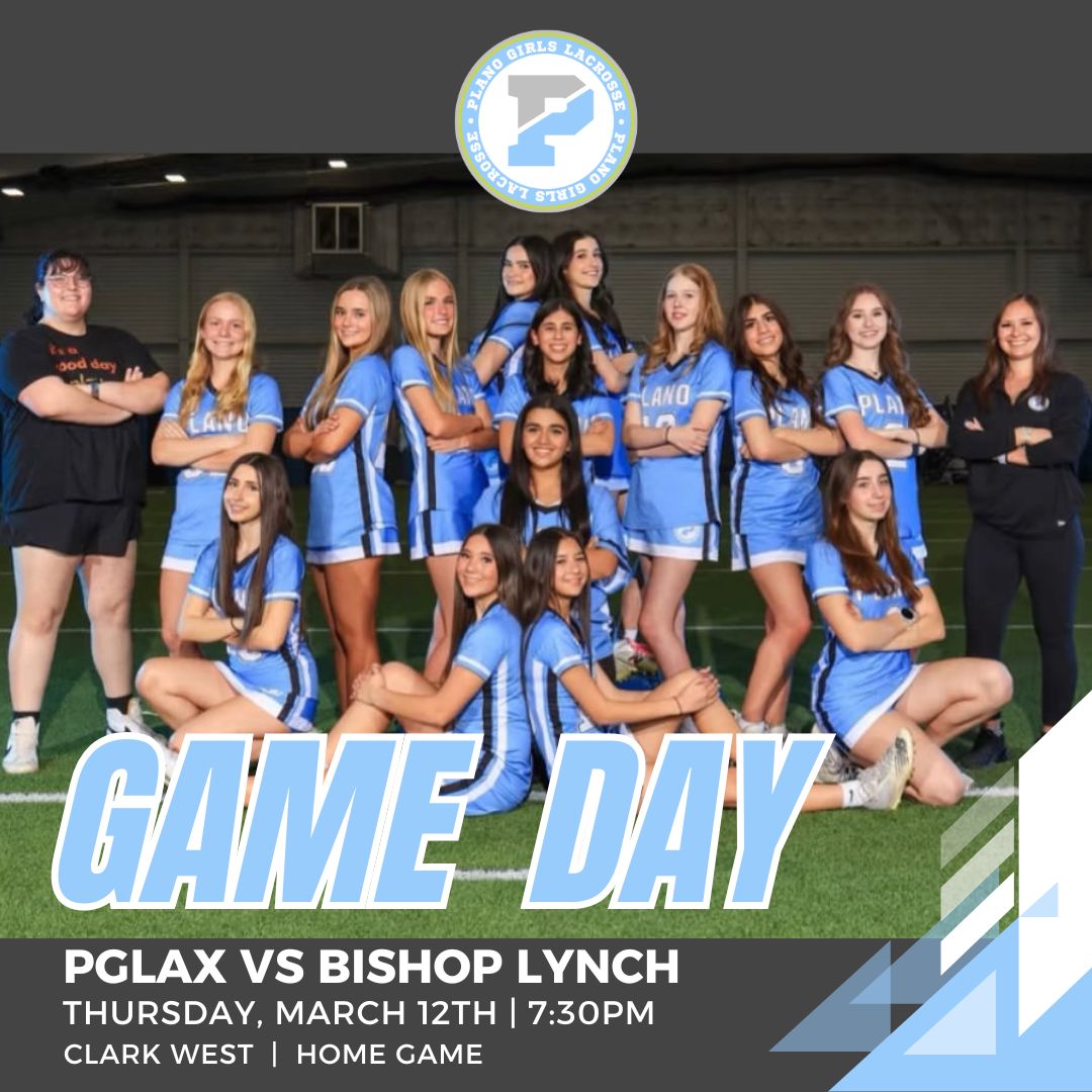 🩵🥍HOME GAME!🥍🩵
📅 THURSDAY | MAR 12TH
⏰ 7:30 PM Start
📍 CLARK WEST ATHLETIC FIELD
Let's GO PLANO!🎉
#planogirlslax #laxlife #PGLAX #letsgo #borntohustle
📸: @alexlee2916