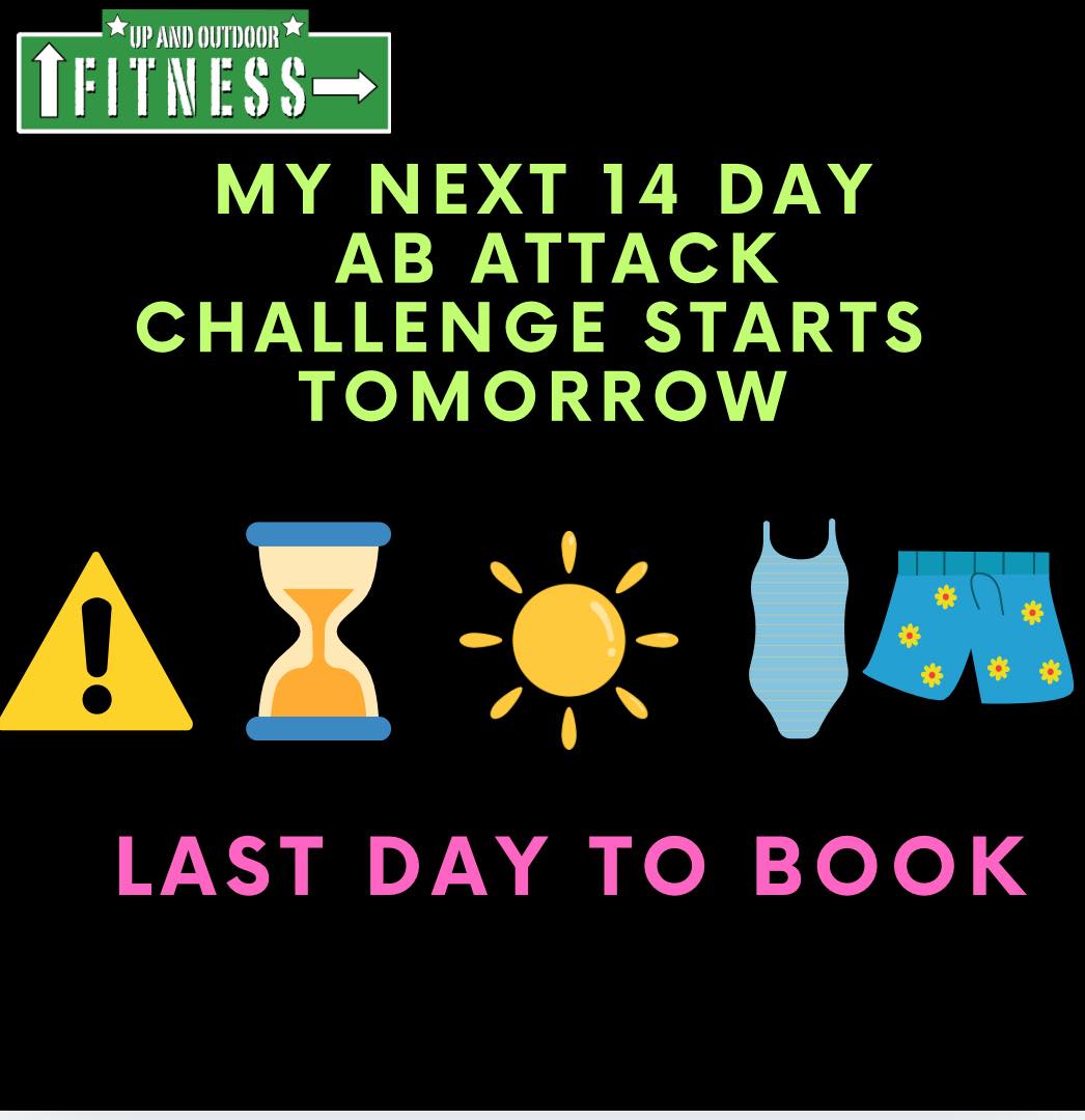 ⚠️ Starts tomorrow: 14 Day Ab Attack — lose inches before the Easter holidays.
£14 to join — book now and I’ll add you straight into the private Facebook group.
✅ What you get for 14 days:
✅ Carb cycling + simple eating plans
✅ 15-min home core workouts each day to help tighten your waistline
✅ Recipes to follow (so you’re not guessing what to eat)
✅Results guaranteed (if you follow the plan)
You can do this anywhere in the world — all from home.
BOOK NOW- https://www.upandoutdoorfitness.co.uk/event-list