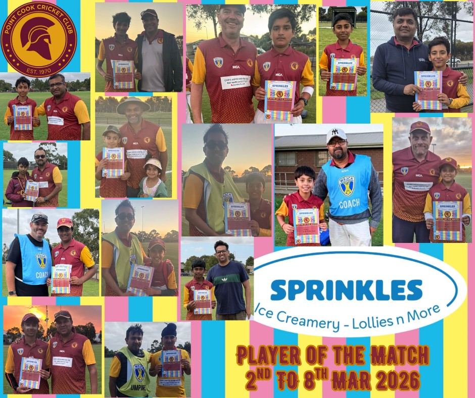 Our final round of home and away cricket has been completed and our players have again done their very best, with the cream of the crop for this match on show with our @sprinkles_ice_creamery Players of the Match and @bakersdelight_sanctuarylakes Coaches award winners being the cream of the crop for the last weeks play.
Congratulations to all the players and for those teams going through to finals we'll hopefully see your photos here next week.
#PCCC #WRJCA #WarriorWay