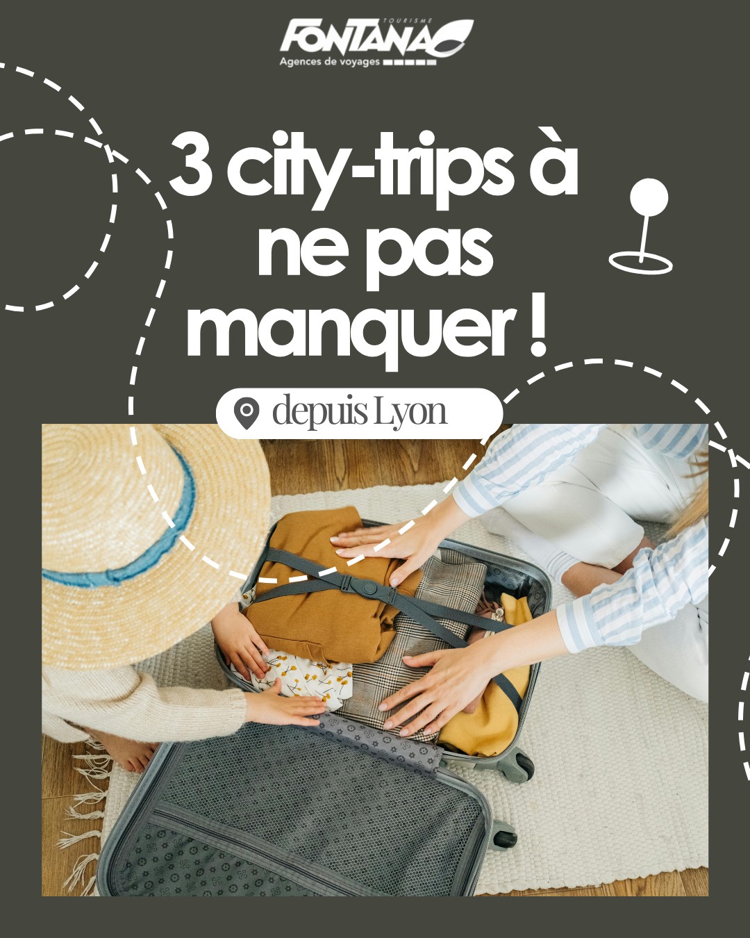 ✈️ Envie d’un city‑trip depuis Lyon ? 🌍
3 destinations pour changer d’air et vivre des expériences uniques :
1️⃣Bordeaux – Flânez dans le centre historique et découvrez les vignobles mythiques 🍷
2️⃣Rome – Plongez au cœur de l’histoire et savourez l’Italie entre Colisée et fontaine de Trevi 🏛️
3️⃣Athènes – Explorez la culture antique et profitez des vues méditerranéennes ☀️🇬🇷
🎒 Astuce Fontana Tourisme : Ces city‑trips sont parfaits pour un long week-end ou un mid‑week sans stress.
💡 Alors, laquelle vous tente le plus ? Commentez ci-dessous ! 👇