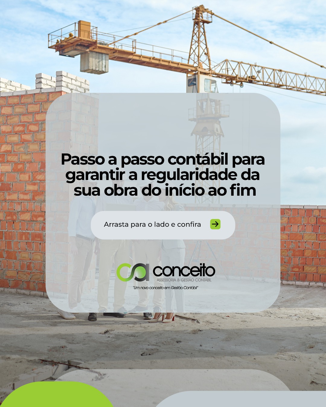 Passo a passo contábil para garantir a regularidade da sua obra do início ao fim 🏗️📋
Muitos proprietários e construtores acreditam que a obra termina quando a equipe vai embora. No entanto, sem a regularização fiscal, o seu imóvel perde valor de mercado, fica impedido de ser financiado e você corre o risco de sofrer multas pesadas da Receita Federal.
A contabilidade é essencial desde o primeiro dia de fundação até a entrega das chaves. No carrossel de hoje, preparamos um passo a passo completo mostrando as etapas burocráticas e contábeis que garantem a segurança do seu patrimônio. Entenda a importância de obrigações como o CNO (Cadastro Nacional de Obras), SERO e a emissão da CND para a averbação final no cartório.
Arrasta para o lado e confira como proteger o seu investimento do início ao fim!
Fale com a Conceito: 📲 (51) 99954-9953 | 🌐 www.conceito.cnt.br
#RegularizacaoDeObra #ConstrucaoCivil #CNORceitaFederal #SERO #CertidaoNegativa #GestaoDeObras #ContabilidadeConsultiva #ConceitoContábil