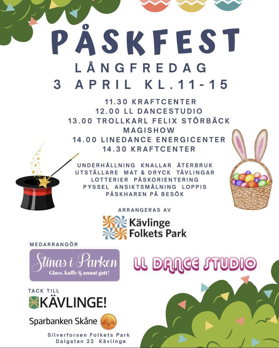 Visste ni att deltagare från Energicenters linedancegrupper visar linedance på PÅSKFESTEN i parken den 3e april?! 14.00 radar vi upp och kör lite lättare danser - häng gärna på om du kan dem!
DESSUTOM träffar ni en av våra medlemmar på gymmet fast i en helt annan roll! - MAGIKER! 😲😲😲🤩 @felix_trollkarl Störbäck värmer upp publiken med en riktig show! Vi ses väl?!