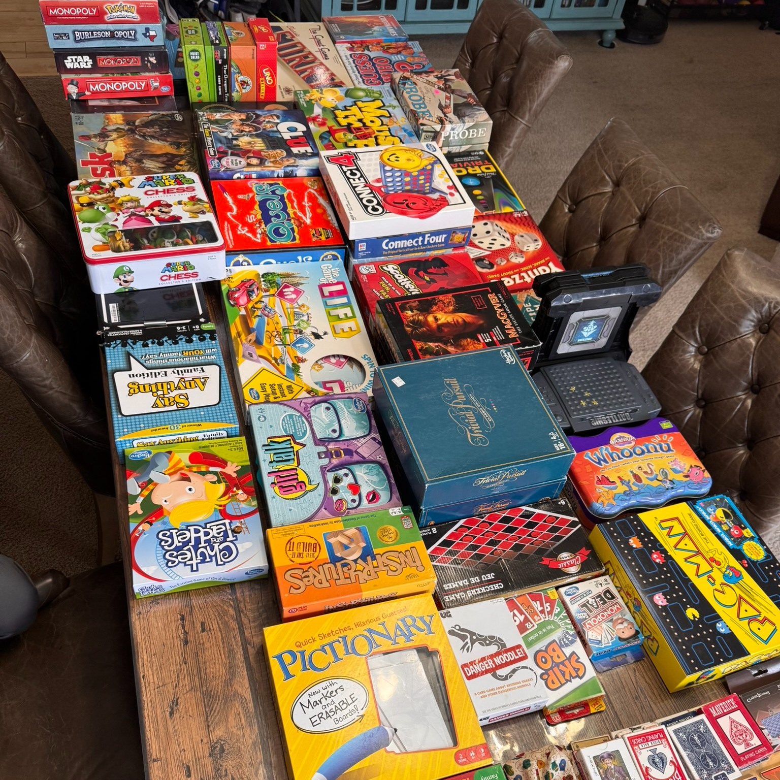 I put my most organizationally gifted child on a mission: empty the game cabinet and decide what to keep, donate, or toss.
Who would have thought we had so many games!?! Not me, I don't even like board games. 🤪
#DeclutterHumor #BoardGameLife #NotABoardGamePerson #OrganizingProject #HomeDeclutter #MomHumor #EverydayLife #KeepDonateToss #RealHomeRealLife #FamilyFunAndChaos #HouseGoals #TidyingUp