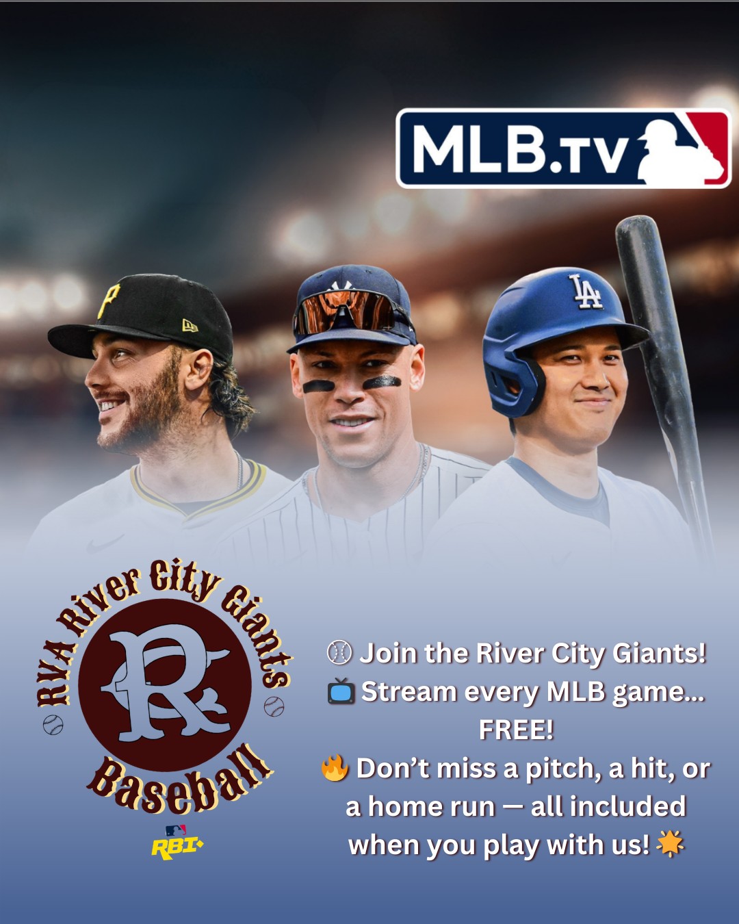 🌟⚾ Creating Access, On and Off the Field
At River City Giants, it’s more than just baseball. We’re opening doors for kids to see themselves in the game—to watch athletes, coaches, and leaders who look like them, and dream bigger than ever before. 🙌
But here’s the key: opportunity comes with commitment. Practice, show up, work hard—because showing up off the field is just as important as on it. 💪
Let’s build champions, leaders, and role models—both on and off the diamond. ✨
#RiverCityGiants #YouthSports #RepresentationMatters #BaseballDreams #CommitToTheGame #LeadershipThroughSports
