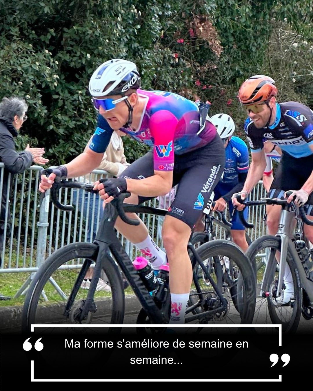Notre coureur canadien, Carson Mattern, a signé une superbe 7e place, dimanche après-midi, lors du 69e Grand Prix de Montastruc-la-Conseillère (Haute-Garonne). La compétition, de niveau Elite Nationale, s'est déroulée sur 124 kilomètres et le mur d'Angalinat s'est bien révélé comme le juge de paix de la course où Carson n'a pu suivre l'attaque placée dans cette pente fatale aux espérances de notre Mousquetaire, lequel a donc rallié la ligne d'arrivée en se consolant avec cette très belle 7e place finale :
"Ma forme s'améliore de semaine en semaine, a déclaré Caron après la course, et j'étais très enthousiaste à l'idée d'affronter ce circuit technique aujourd'hui. Je sens qu'une victoire est à portée de main, mais je suis content d'avoir mené une course offensive et d'avoir terminé 7e."
Thierry Bédard, team manager de l'équipe, fait cette analyse : "Cette course présentait un plateau très relevé et on a eu un Carson flamboyant et très très fort, Avec son intelligence et sa puissance, il a su se battre et se glisser dans tous les coups. Il s'est battu seul contre les équipes d'Aix, Martigues et Blagnac. Il est vraiment le coureur du jour."
Bravo à Carson et à toute notre équipe !
Véranda et Verrière de France @crealudiffusion @eleclercauch @sosparebrisepluslislejourdain @ozarm_custom @21street_gaming @jomasport @groupamaoc @sonia.reflectin STSI @chateausaintmartory GUIA @kcocafe @nvdp_bikefitting @tbrsportperformance MC3M @final__video SAS GEOFFRAY BISIAUX @teamnicemetropolecotedazur_