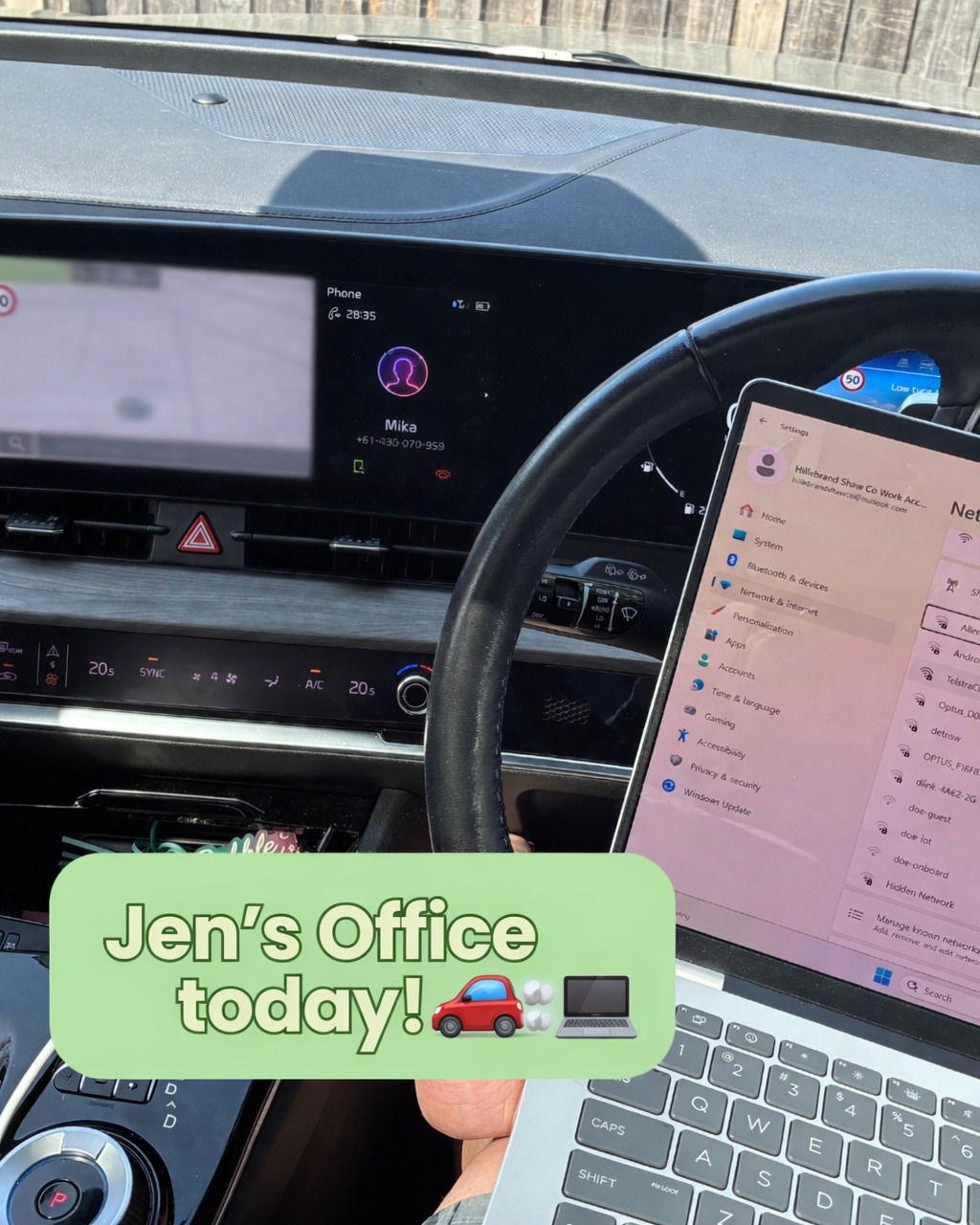 Jen’s office today 🚗💻
Sometimes the office is a desk... Sometimes it’s the front seat of the car with a laptop balanced on the wheel!
Between school visits, meeting families, and checking in with the team, a lot of the real work happens on the road.
Beep beep! Here comes Jen! 🏎️💨