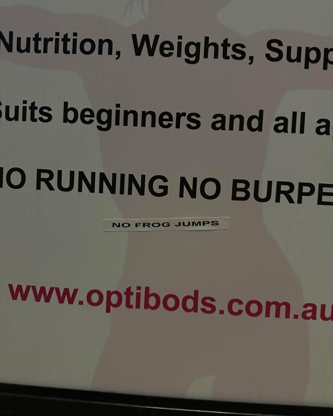 I come into the gym to find someone has printed a new sticker for our board.
Guess what’s on the menu for next week .. 😂😂
Miss Kerrie, you’re busted 😂😂😂