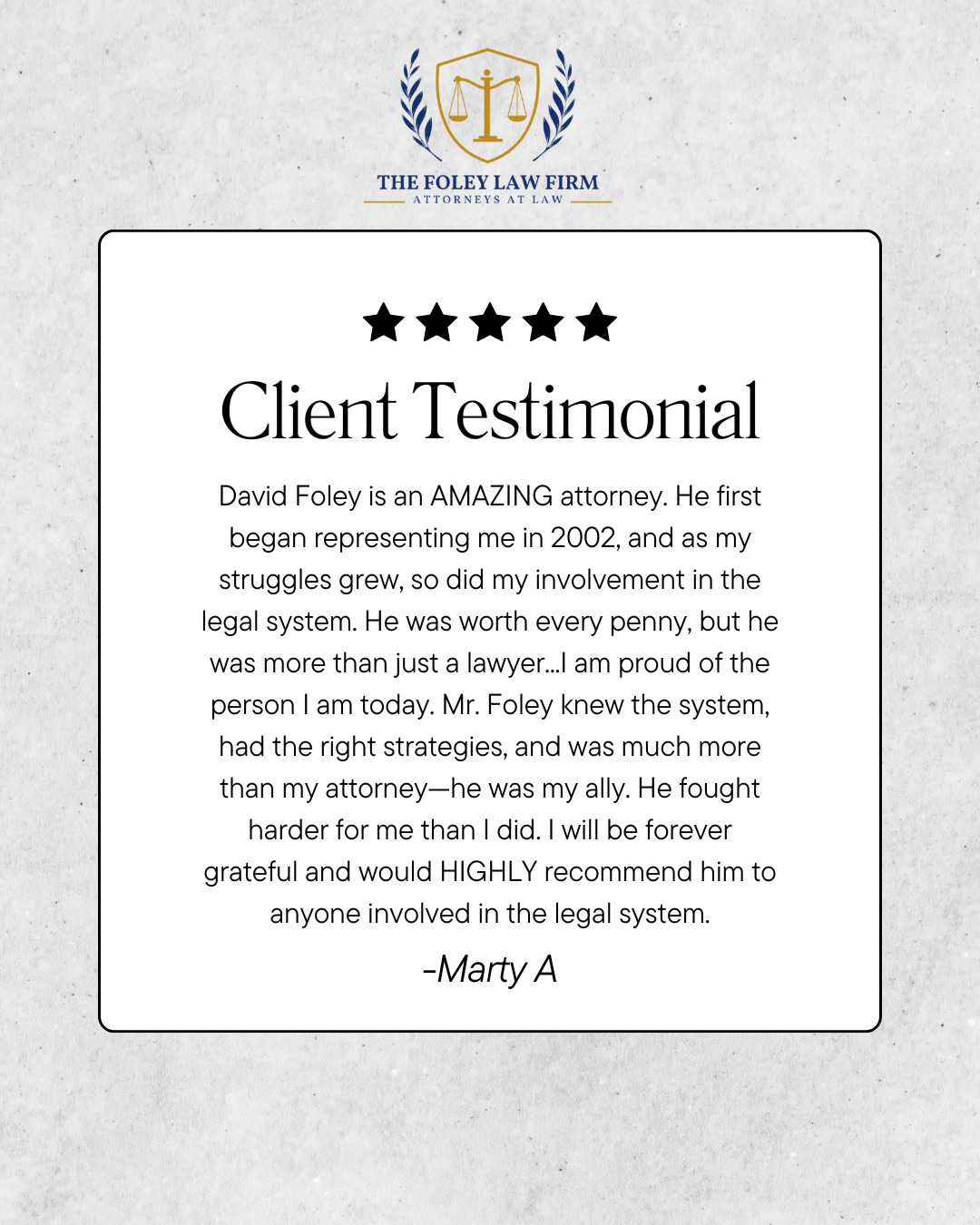 Results-Driven Defense. Professional Advocacy. ⚖️
In the legal field, the right strategy doesn't just resolve a case; it protects a future. This testimonial highlights the long-term impact of a defense built on clinical integrity and strategic foresight. 🤝
#TheFoleyLawFirm #coloradosprings #defenselawyer #lawyer