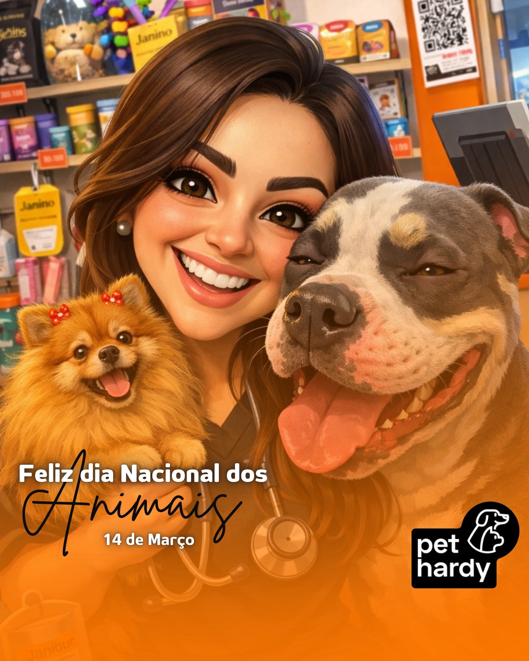 Eles podem não falar nossa língua, mas entendem cada sentimento que expressamos.
Feliz dia dos Animais!
Pet Hardy | Clínica Veterinária e Pet Shop Av. Miruna, 272 - Indianópolis - São Paulo/SP Contato: (11) 91346-6234
#DiaNacionalDosAnimais #PetHardy #AmorPet #CuidadoComAmor #PetShopIndianopolis #veterinaria