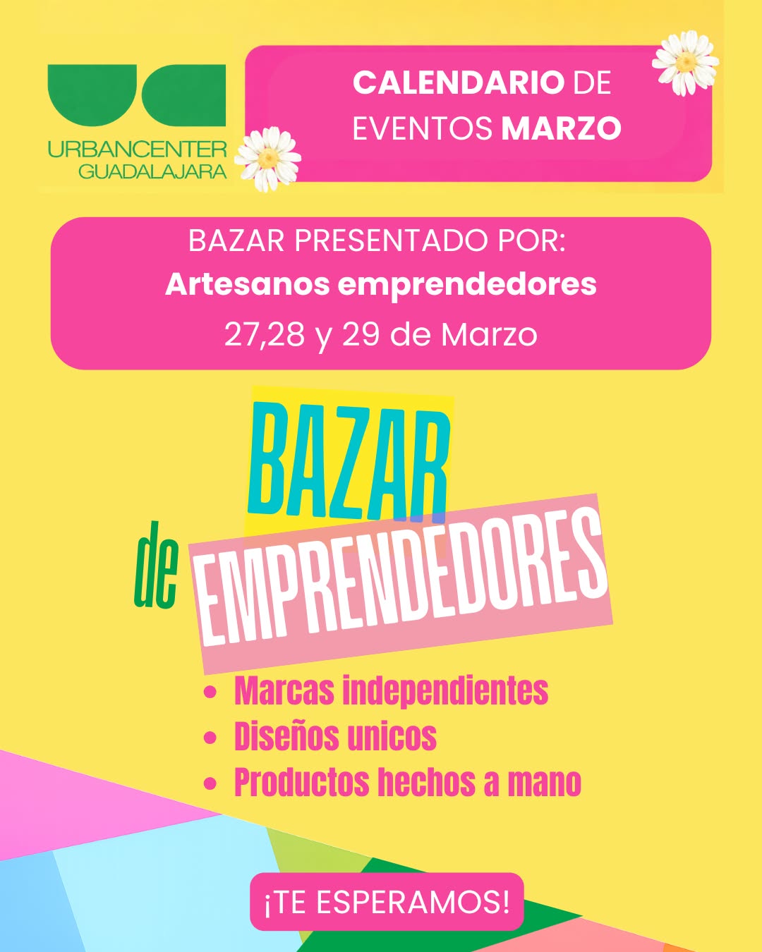 Descubre el talento de artesanos y emprendedores locales en nuestro Bazar en Urban Center Guadalajara. 🛍️✨
Encuentra creaciones únicas, productos originales y mucho talento local en un espacio lleno de creatividad. 💫
Ven a recorrer los stands, apoyar a emprendedores y encontrar ese detalle especial. 💛
#UrbanCenterGuadalajara #ViveUrbanCenter #TuEncuentroConTodo #BazarDeEmprendedores #TalentoLocal #HechoAMano #ApoyaLoLocal #BazarCreativo 🛍️✨