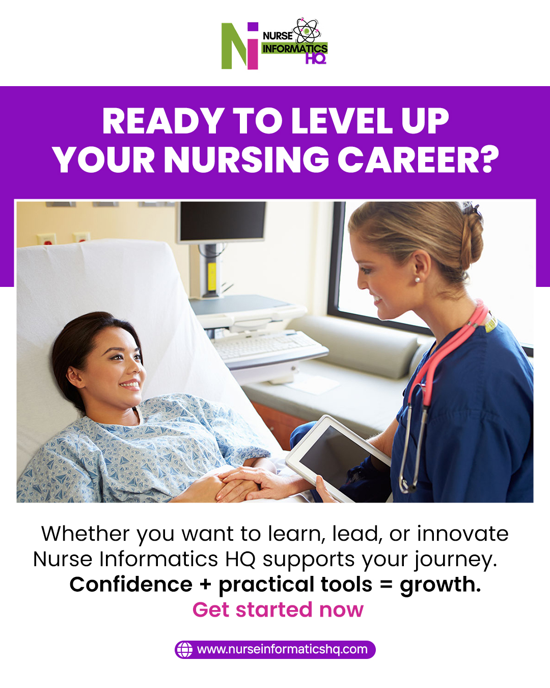 👩⚕️ Ready to Level Up Your Nursing Career?
Whether you want to learn, lead, or innovate, Nurse Informatics HQ is here to support your journey. Gain the confidence and practical tools you need to grow in the evolving world of healthcare and technology.
✨ Build new skills
✨ Expand your career opportunities
✨ Lead with confidence
Confidence + practical tools = real growth.
🌐 Get started today: www.nurseinformaticshq.com
#NurseInformatics #NursingCareer #HealthcareInnovation #NursingEducation #CareerGrowth #DigitalHealth #NurseLeadership #HealthcareTechnology