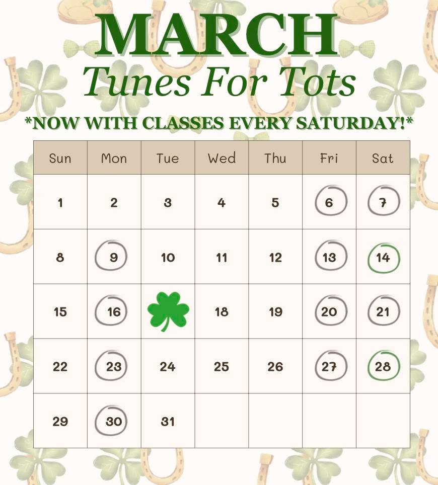 Did you hear the news? We now have Tunes for Tots class EVERY Saturday! 😀 That means even more chances for your little ones to sing, move and fall in love with music in a fun, welcoming environment.
Tomorrow (3/14), Mr. Doug will be running the show! 🎶 Sign up here >> https://bit.ly/4t3Rkd5