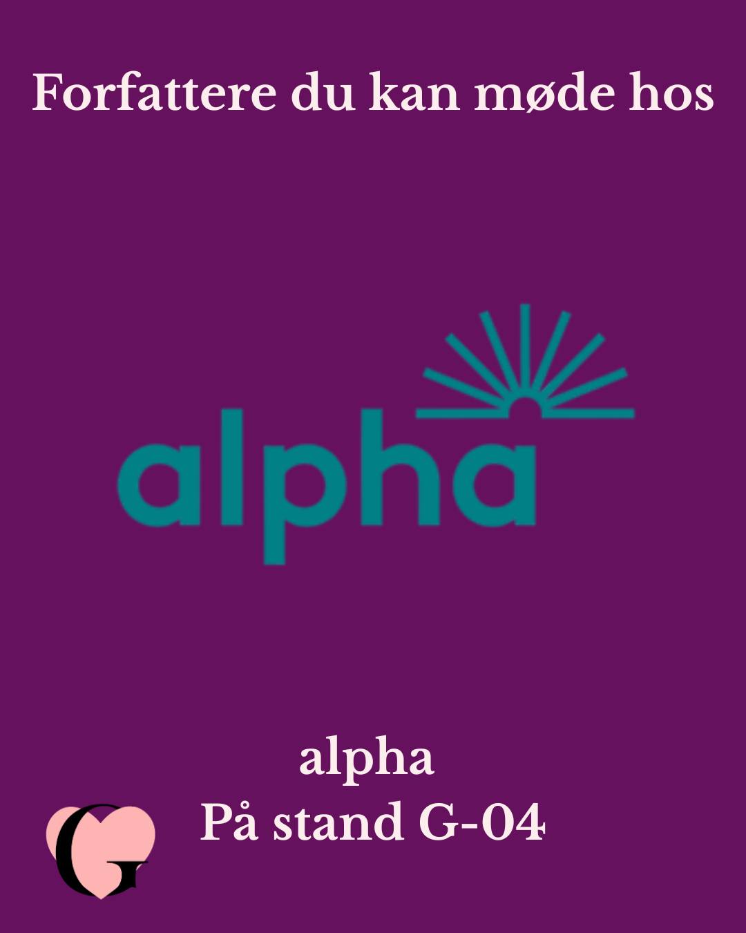 Mød debutforfatter Mille Thagaard hos Alpha på stand G-04.
Hun vil være at træffe løbende begge dage.
Alpha har desuden en syndig konkurrence kørende begge dage.
Tjek magasinet for signeringstid.