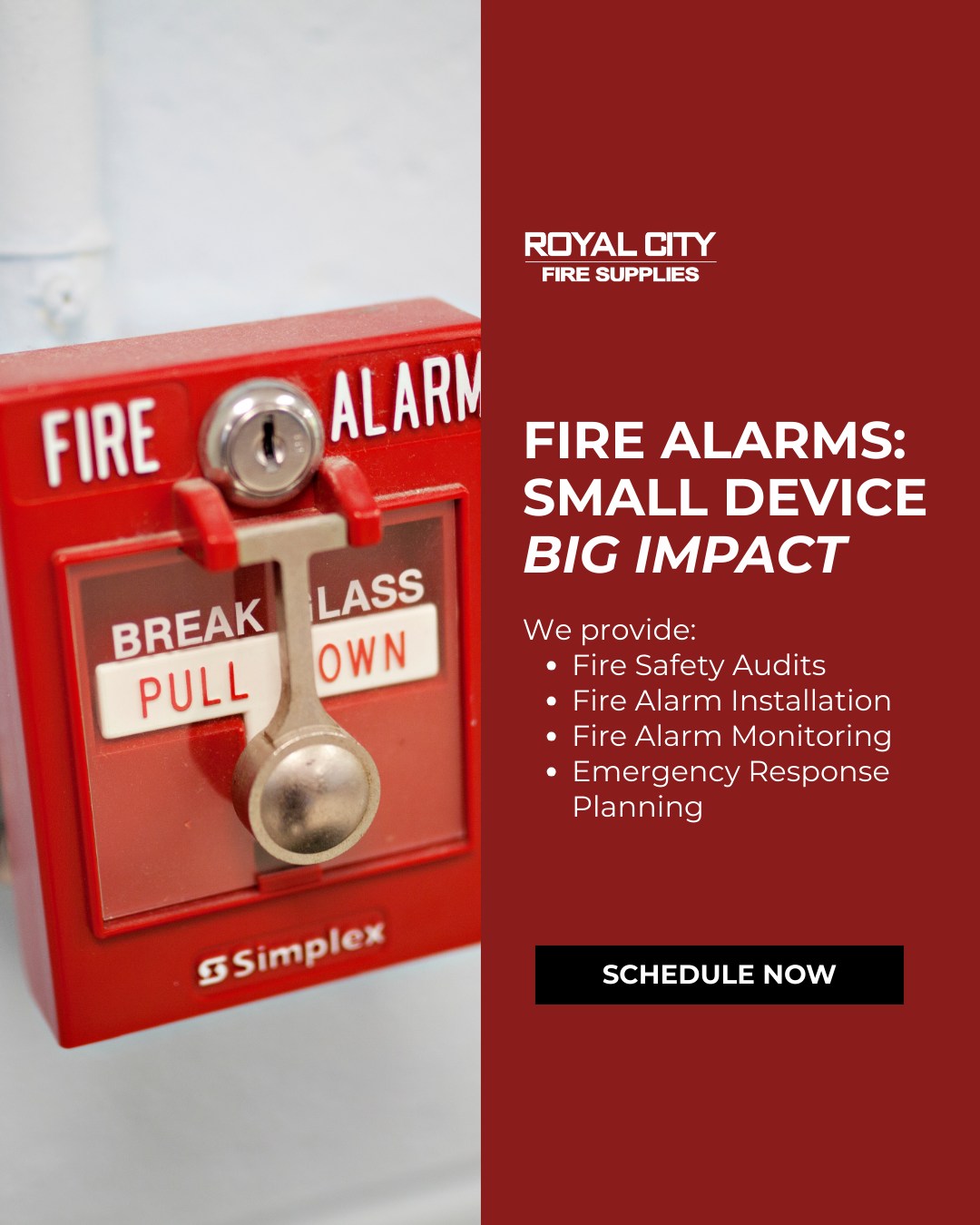 Small device. Big responsibility.
Your fire alarm system is often the first line of defense in an emergency. Early detection saves lives, reduces property damage, and ensures faster response times.
Royal City Fire Supplies provides:
• Fire safety audits
• Professional alarm installation
• Ongoing monitoring support
• Emergency response planning
Make sure your system is ready when it matters most.
#FireAlarmSystems #EarlyDetectionSavesLives #LifeSafetySolutions #RoyalCityFire #FireProtectionExperts #StayCompliant