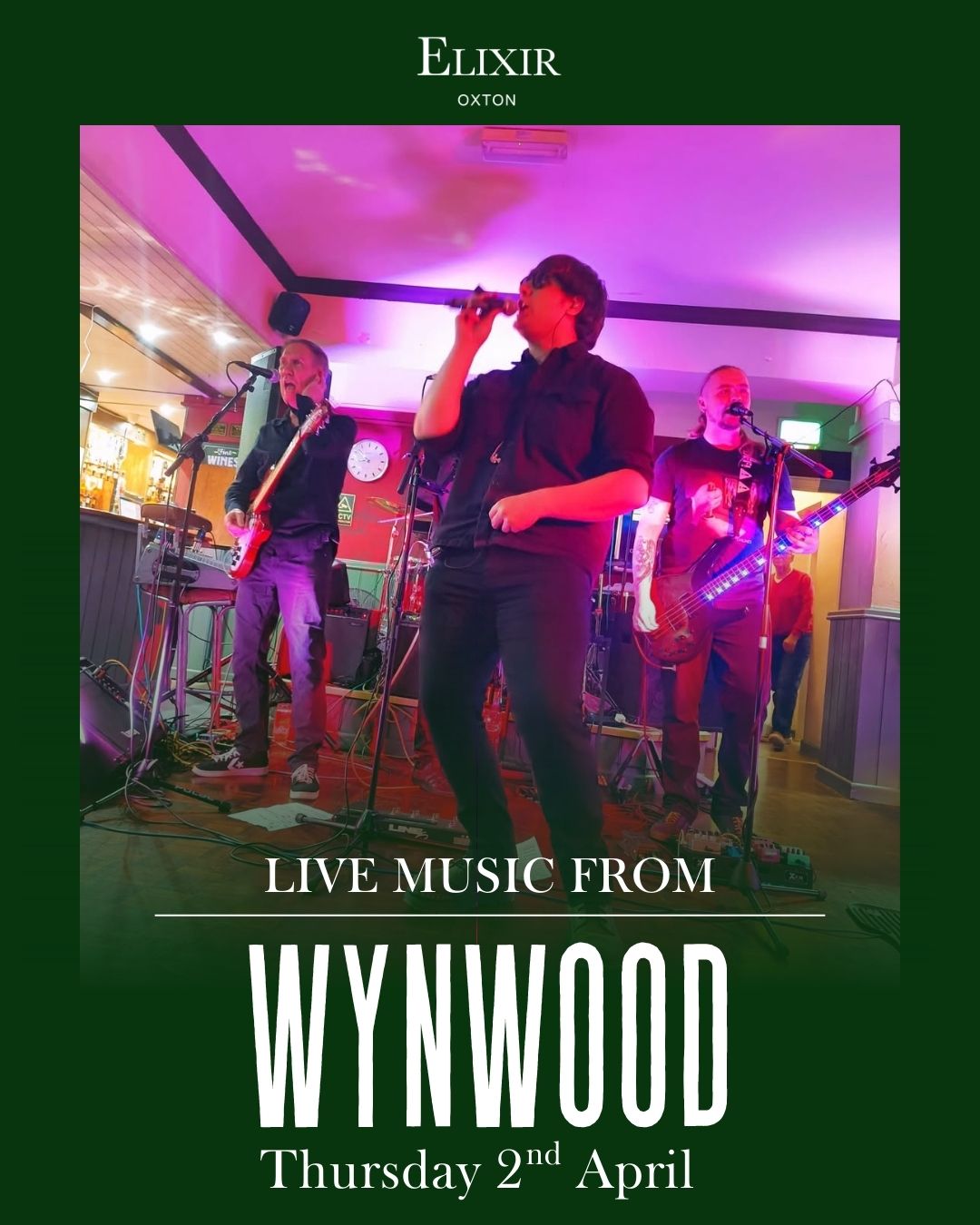 Live Music this Thursday 🎵
@wynwoodentertainment is back at Elixir!
Come and join us for a drink and some tunes 🎤
#oxton #supportlocal #Wirral #Restaurant #OxtonVillage #Elixir #WirralRestaurant #ElixirWirral #ElixirRestaurant #livemusic