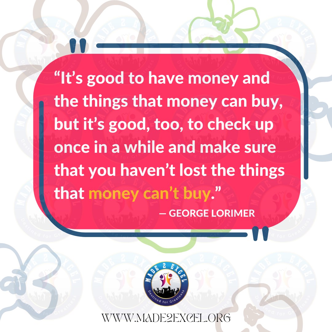 Money can buy many thingsābut not everything that truly matters. š
Success isnāt only measured by what you earn, but also by the life you build along the way. Take time to check in with yourself and protect the things that money canāt replaceāyour health, your peace, your relationships, and your purpose.
Let this be a reminder to pursue financial growth without losing what matters most.
⨠What is one thing in life that money canāt buy but means everything to you?
šShare your thoughts in the comments.
š Join us in spreading financial education.
š¬ Follow for more wealth-building mindset.
#MotivationMonday #LifeBalance #FinancialWisdom #PurposeDriven #SuccessMindset #MADE2ExcelChicago